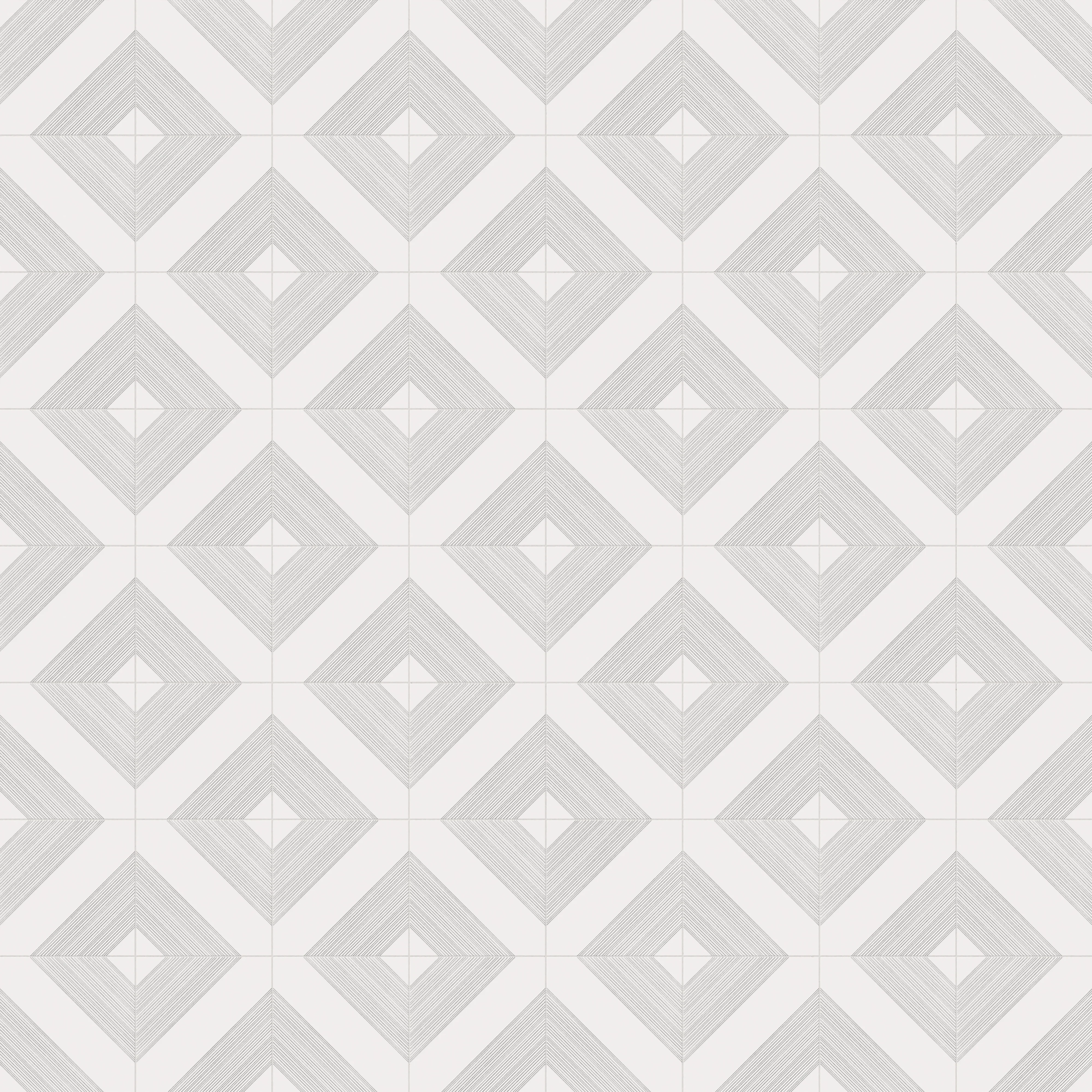 Estelle 12 x 12 Satin Ceramic Tile in Deco 1 Whitte Silver - Image 4