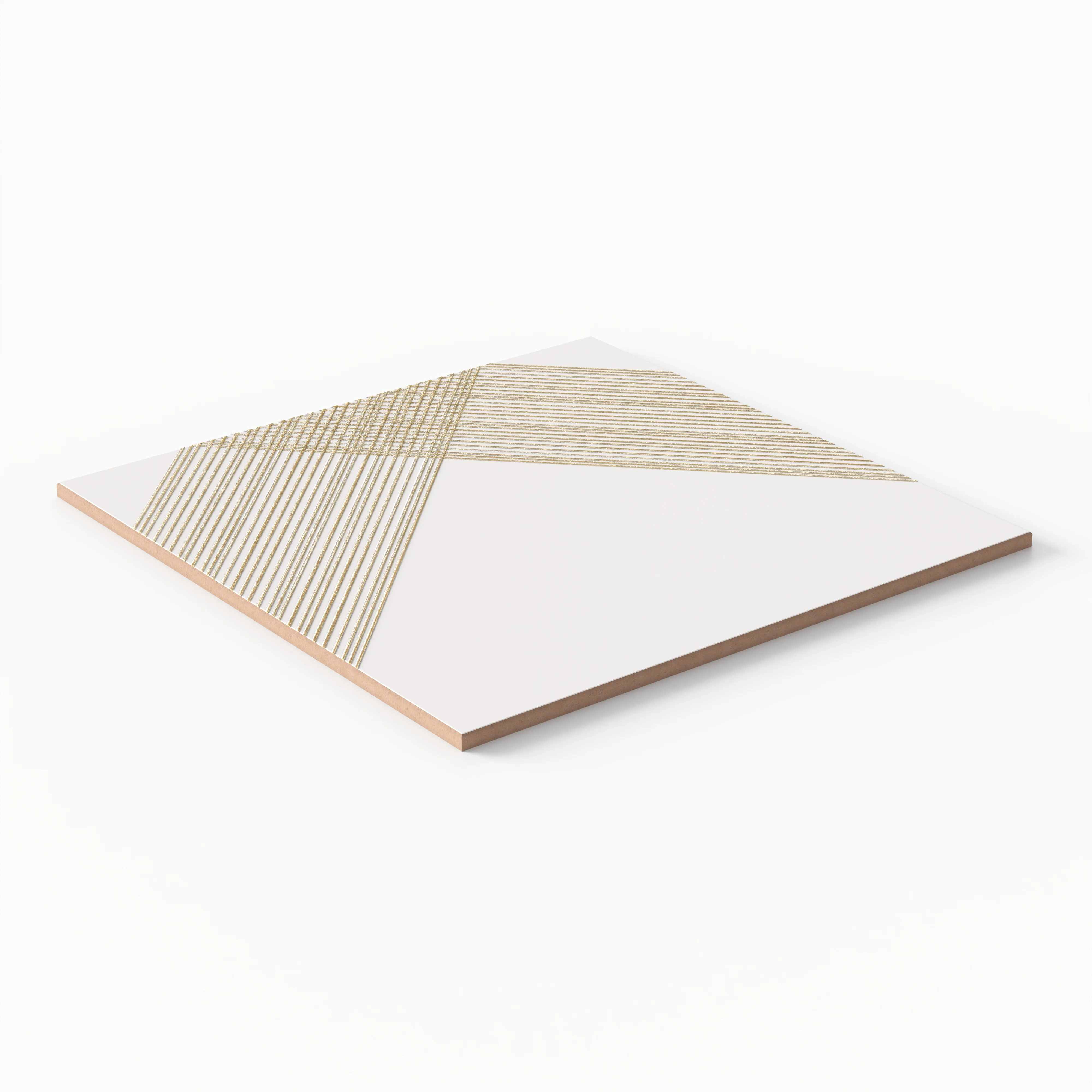 Estelle 12 x 12 Satin Ceramic Tile in Deco 2 White Gold - Image 3