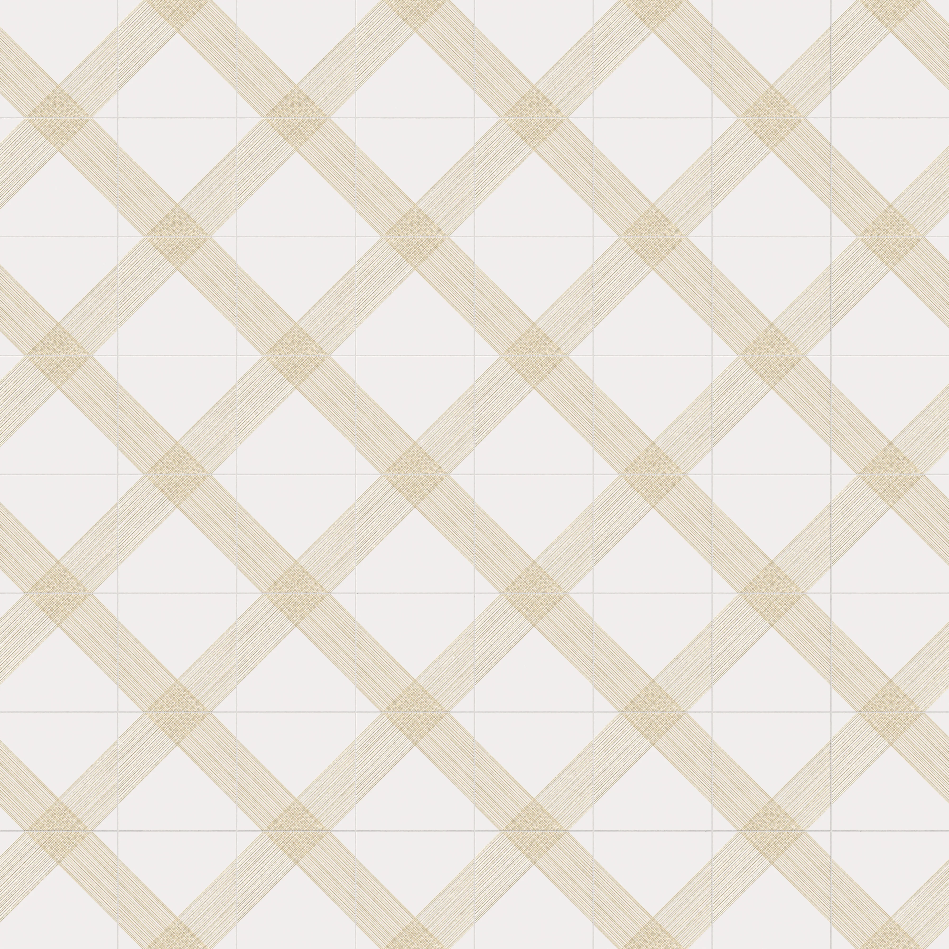 Estelle 12 x 12 Satin Ceramic Tile in Deco 2 White Gold - Image 4