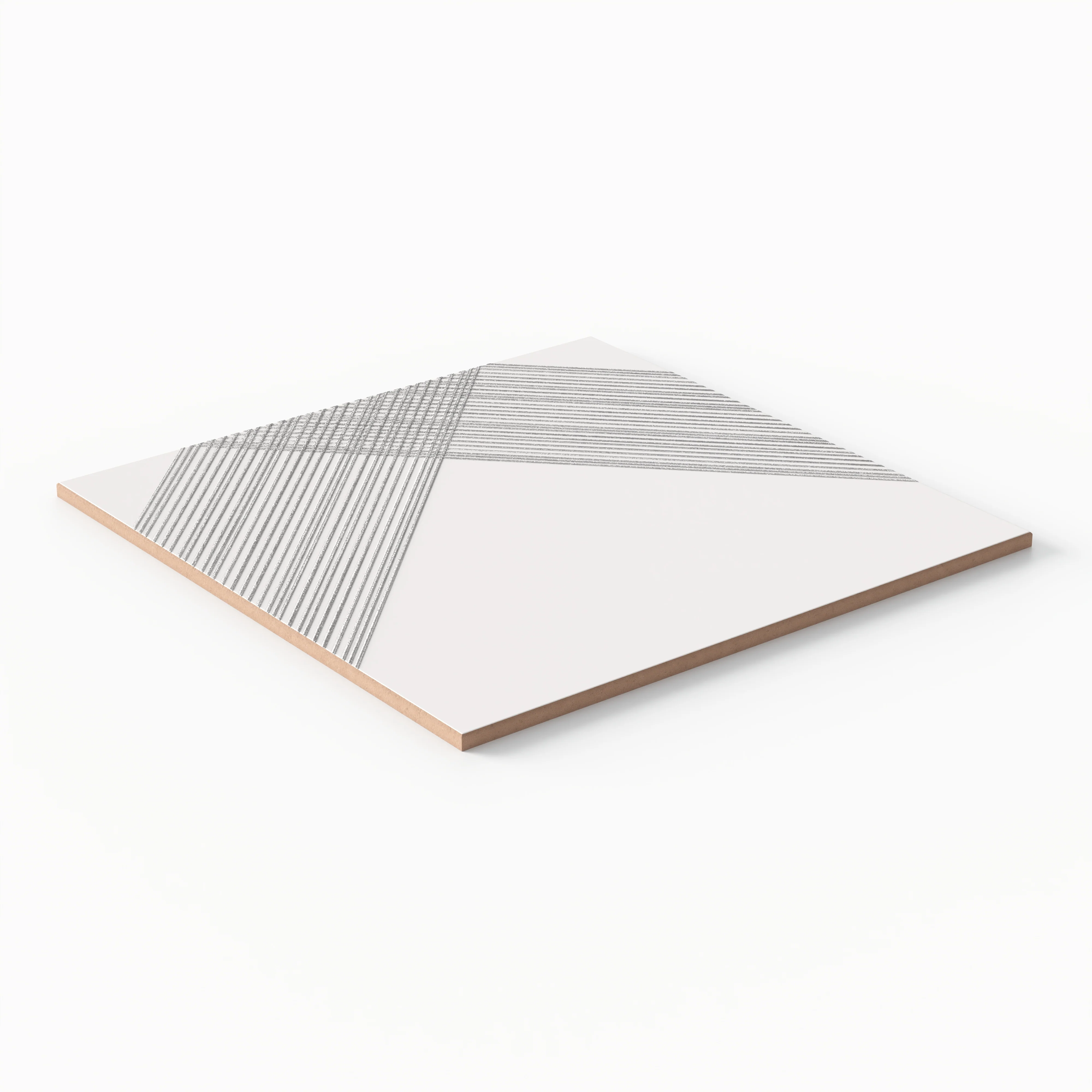 Estelle 12 x 12 Satin Ceramic Tile in Deco 2 White Silver - Image 3