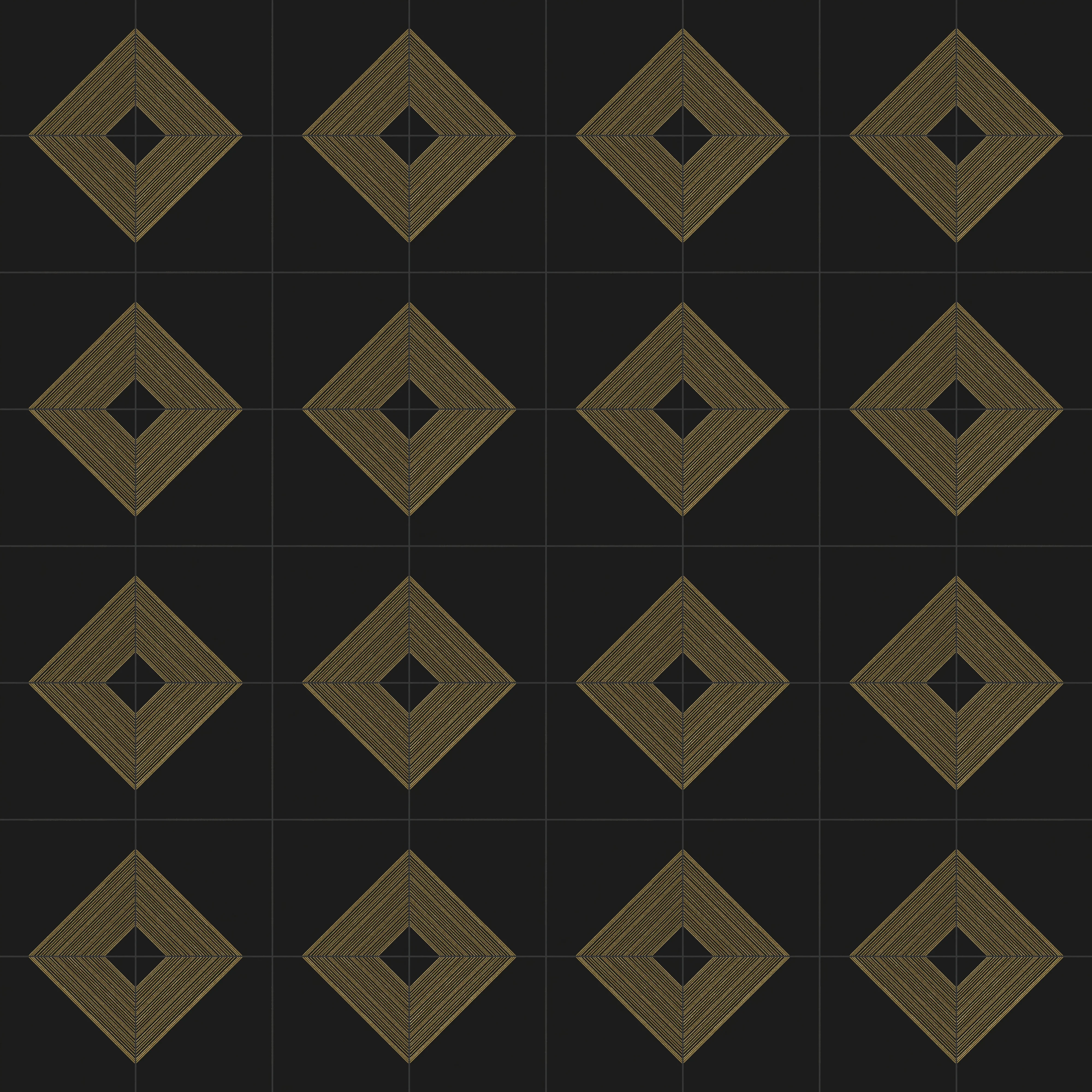 Estelle 12 x 12 Satin Ceramic Tile in Deco 3 Black Gold - Image 4
