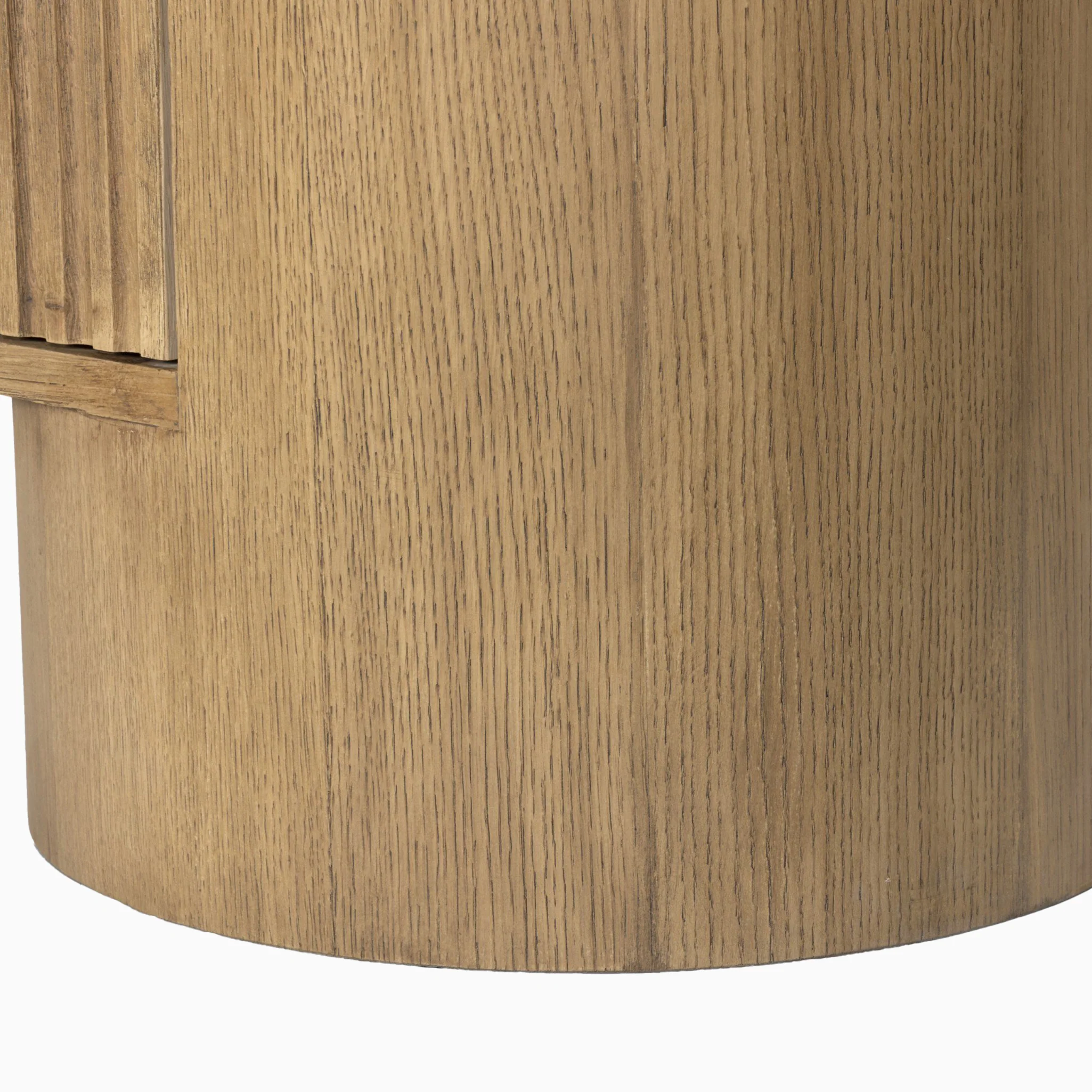 Fannin Media Console in Natural Light Oak Veneer with Natural Travertine Top - Image 10
