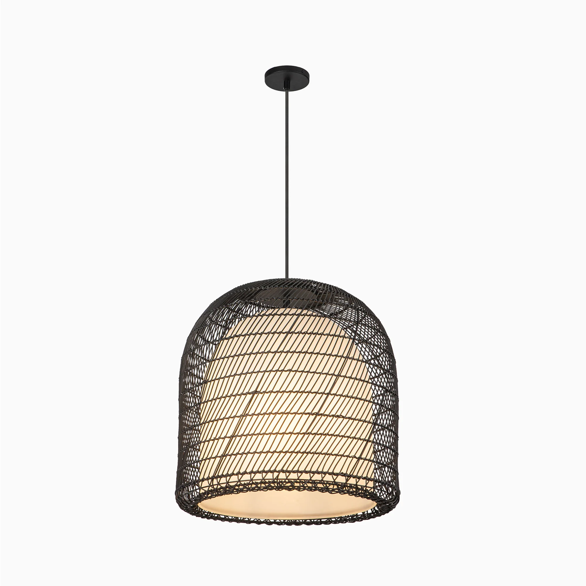Finch 20" 1 Light Pendant in Matte Black/Opal Glass - Image 5