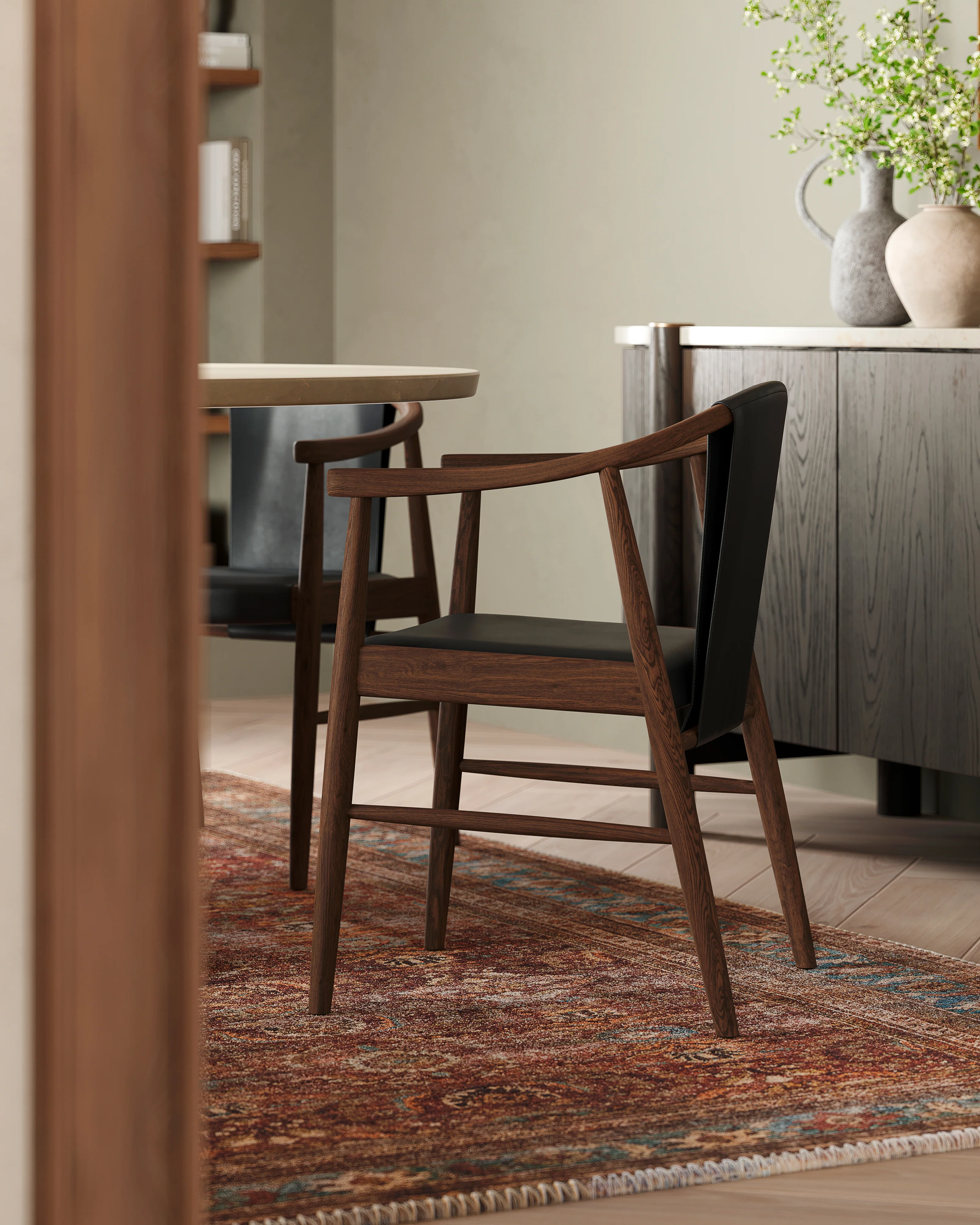 Foster Dining Chair in Onyx Leather - Image 7