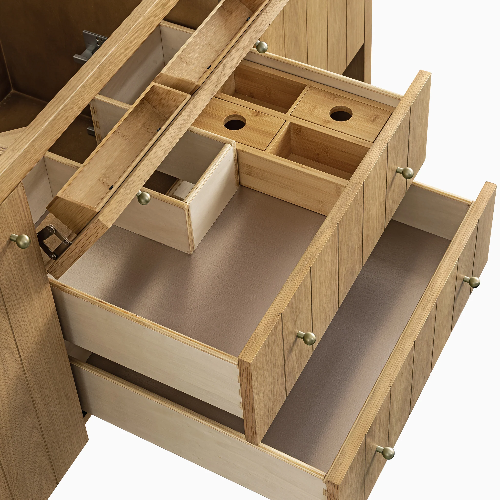 Gabriella 60" Single Vanity in Light Natural Oak with 3 cm White Zeus Quartz Top - Image 5