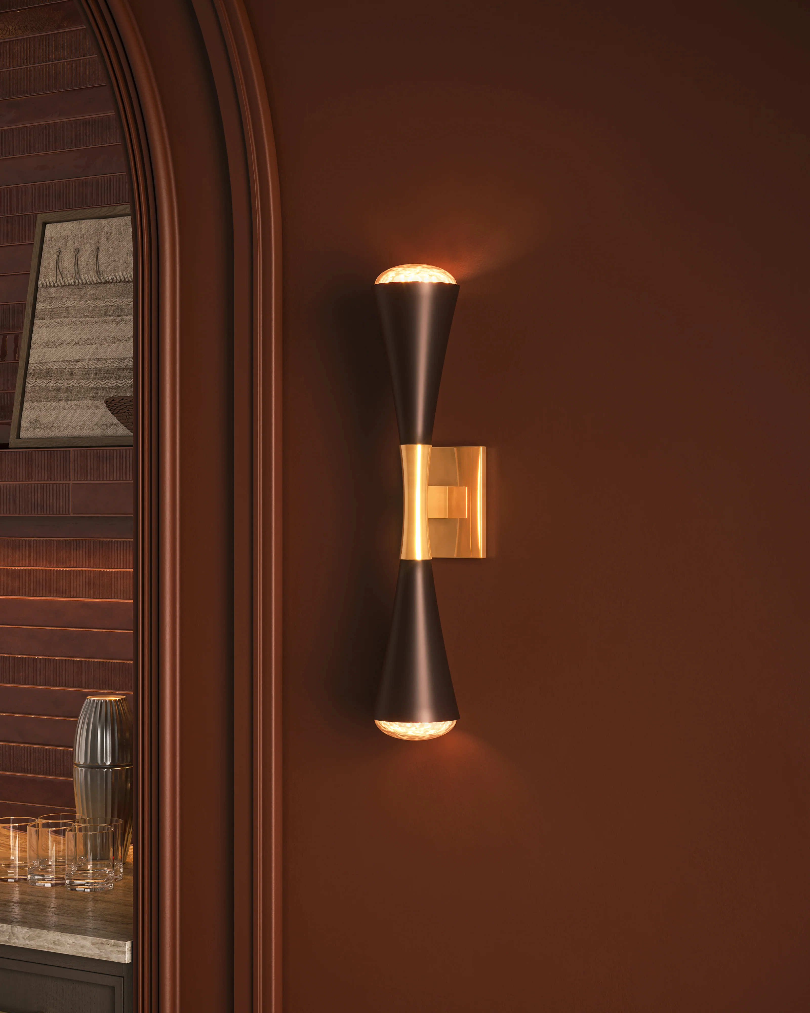 Garnet Wall Sconce in Vintage Brass/Bronze - Image 2