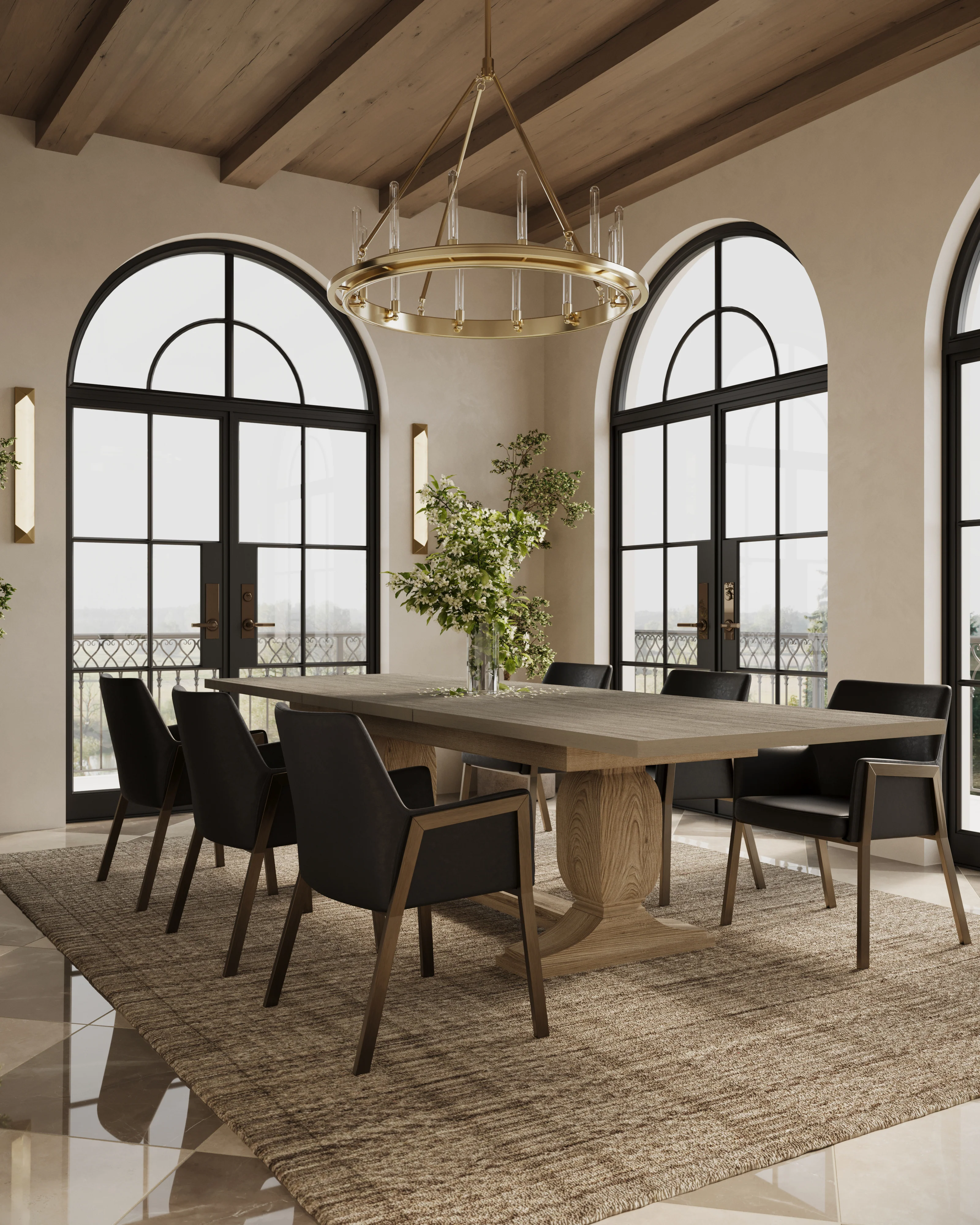Rebecca 86" to 120" Dining Table in Greige - Image 2