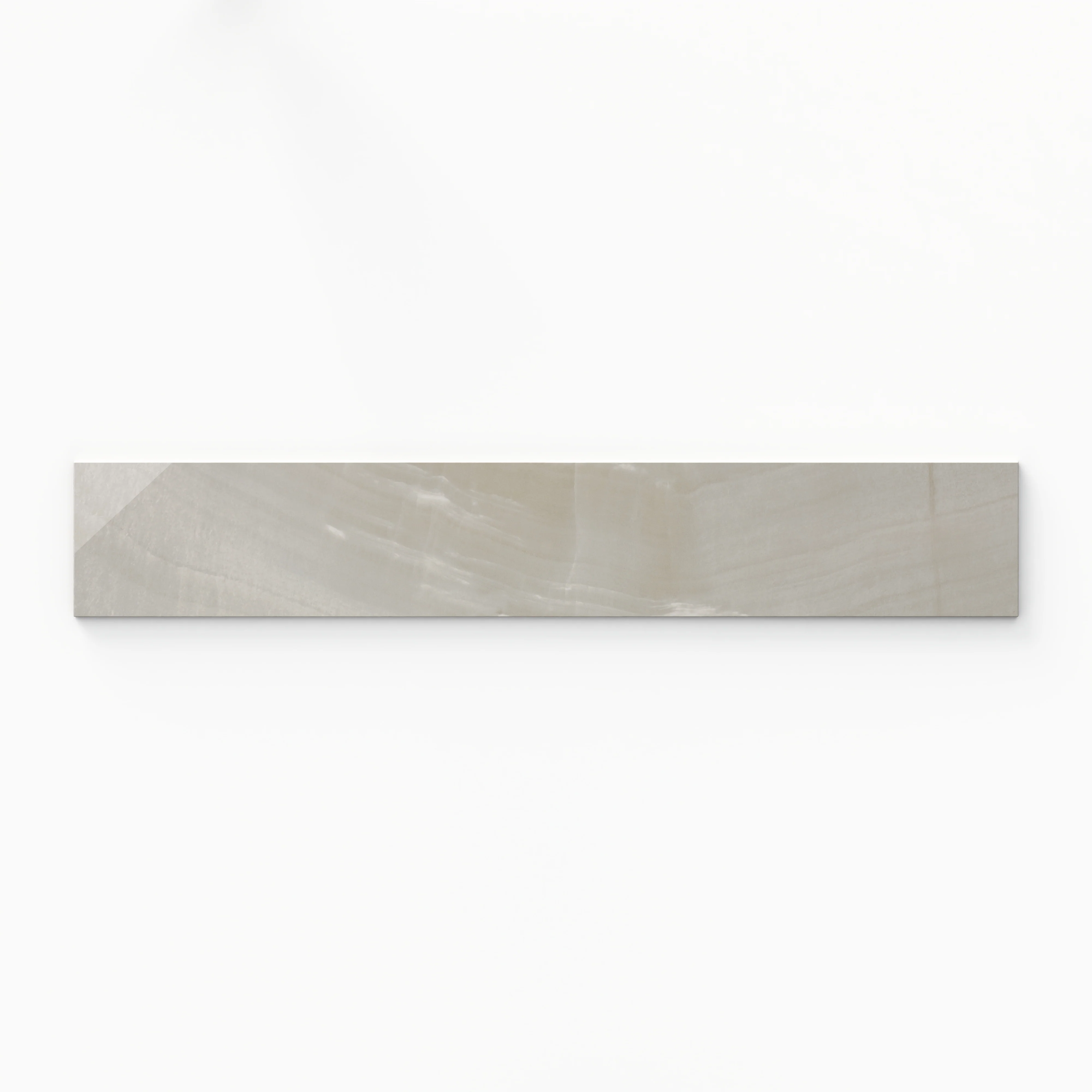 Giselle 4 x 24 Polished Porcelain Bullnose Tile in Shell