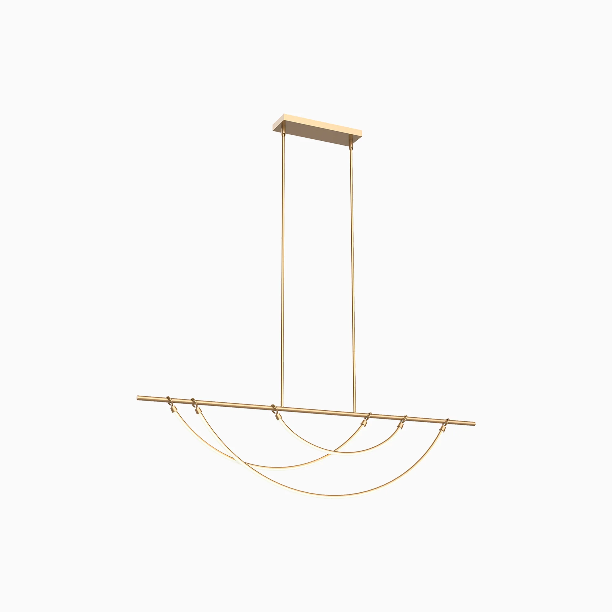 Greer 60" LED Linear Pendant in Vintage Brass, Universal Voltage