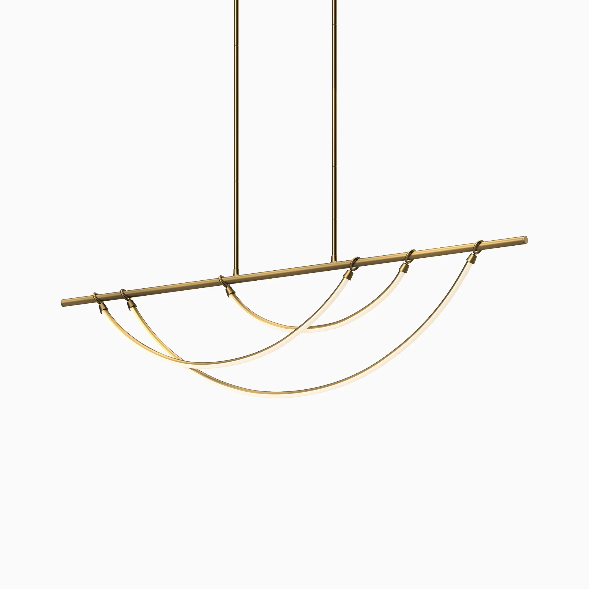 Greer 60" LED Linear Pendant in Vintage Brass, Universal Voltage - Image 3