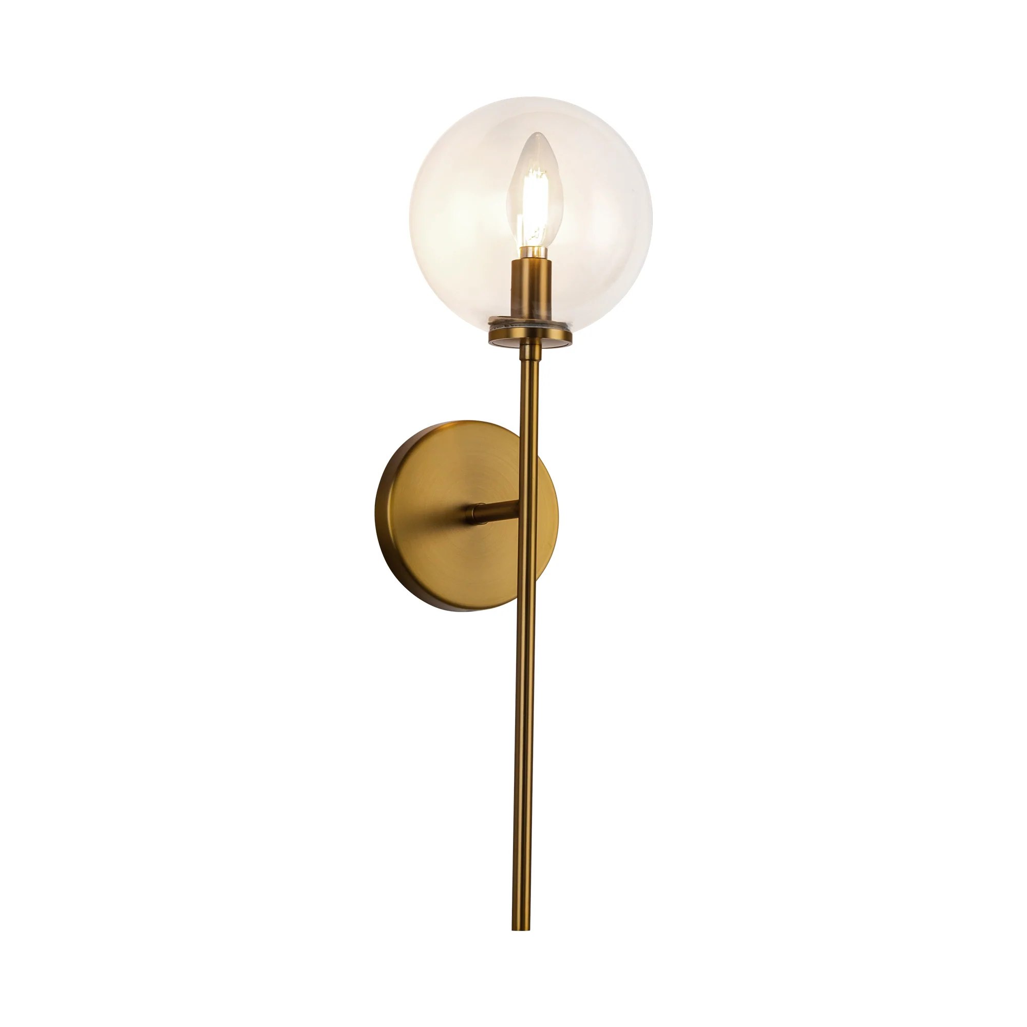 Hailey 20" 1 Light Wall/Vanity Light in Aged Gold/Clear Glass - Image 3