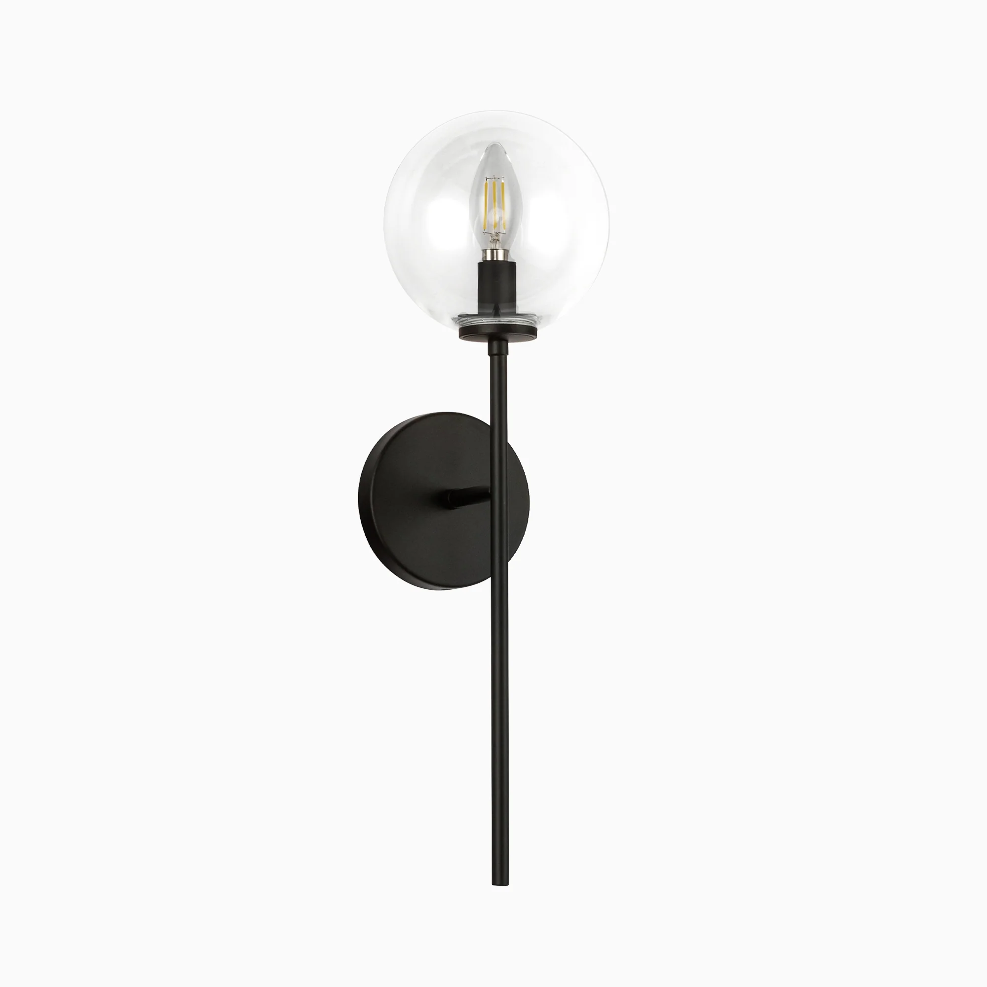 Hailey 20" 1 Light Wall/Vanity Light in Matte Black/Clear Glass