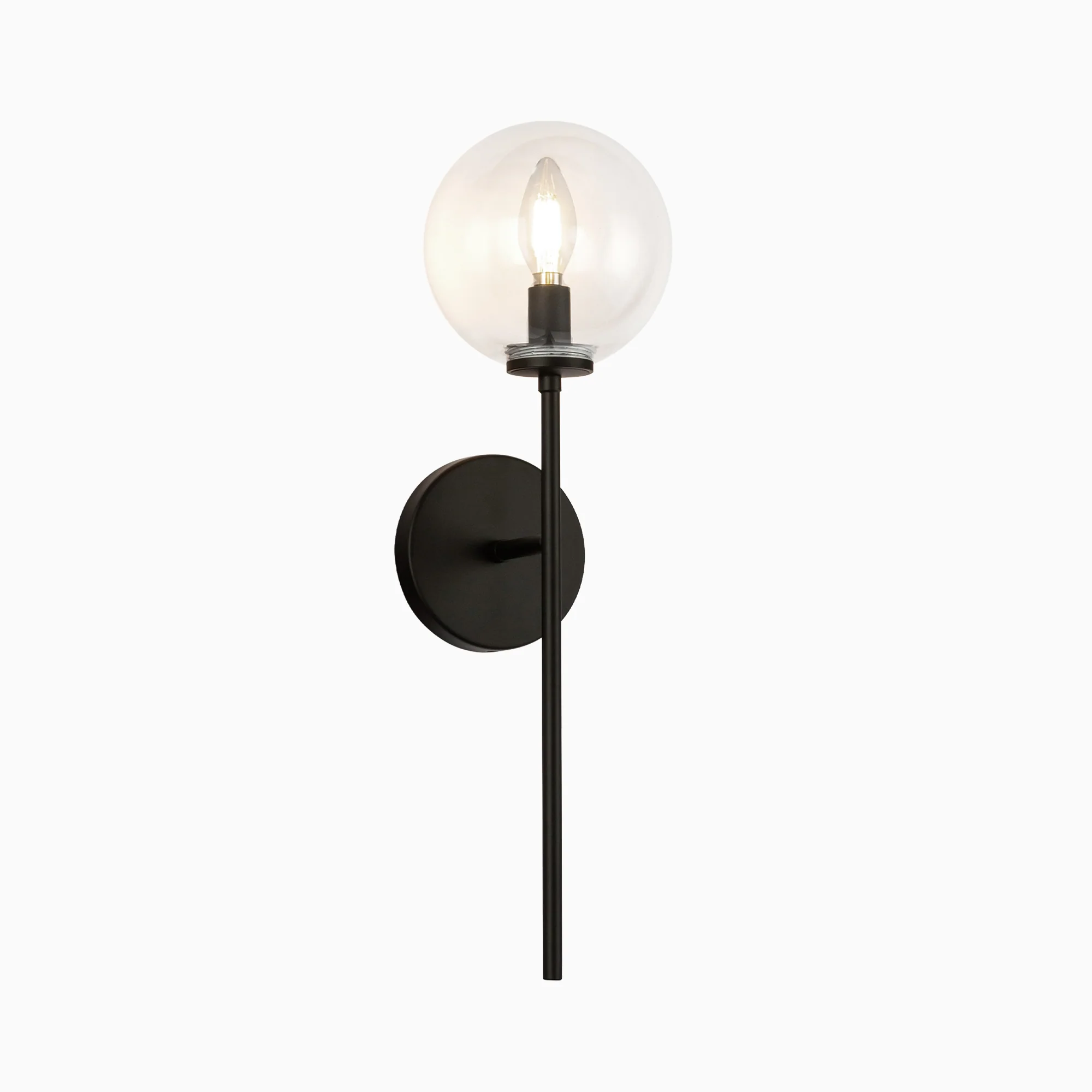 Hailey 20" 1 Light Wall/Vanity Light in Matte Black/Clear Glass - Image 2