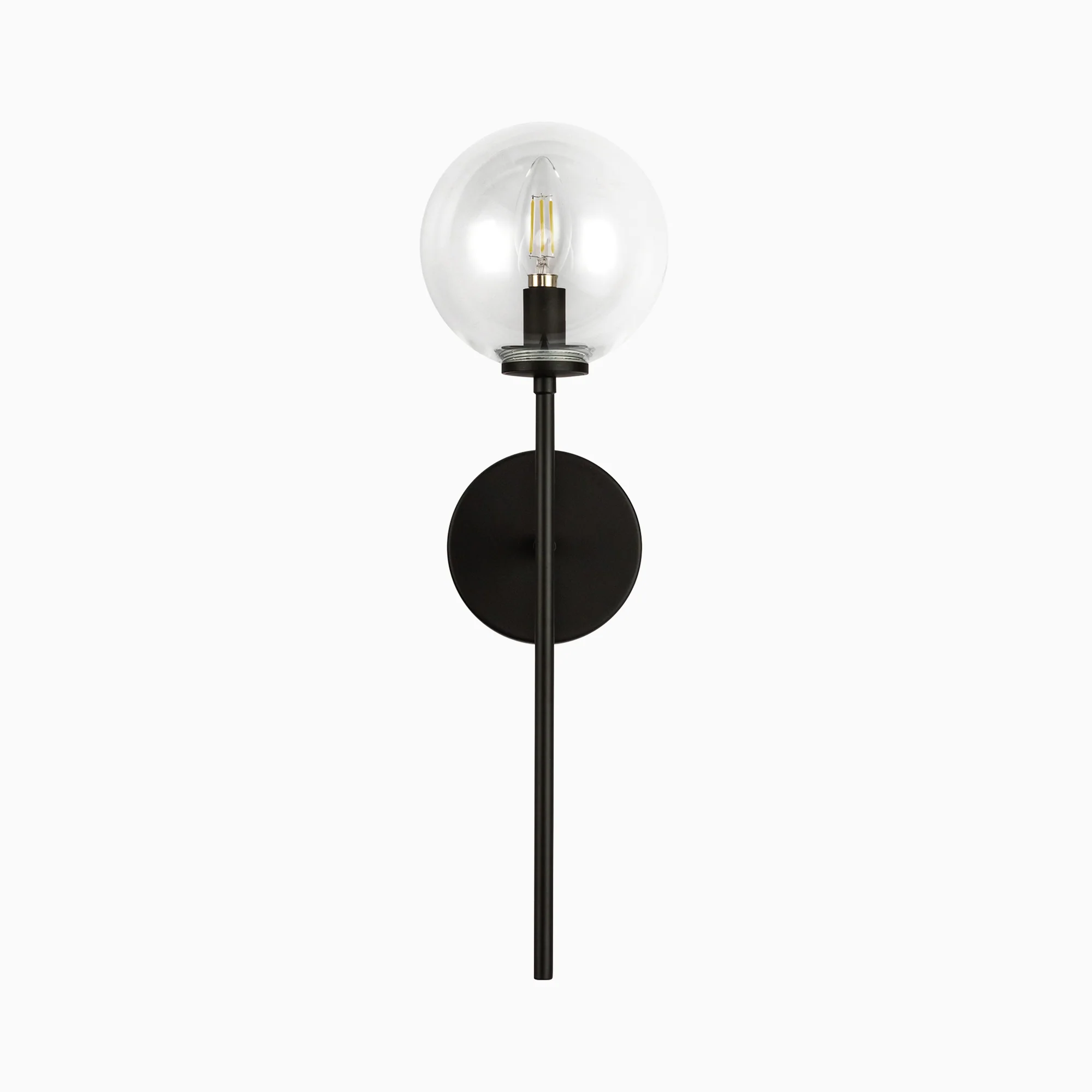 Hailey 20" 1 Light Wall/Vanity Light in Matte Black/Clear Glass - Image 3