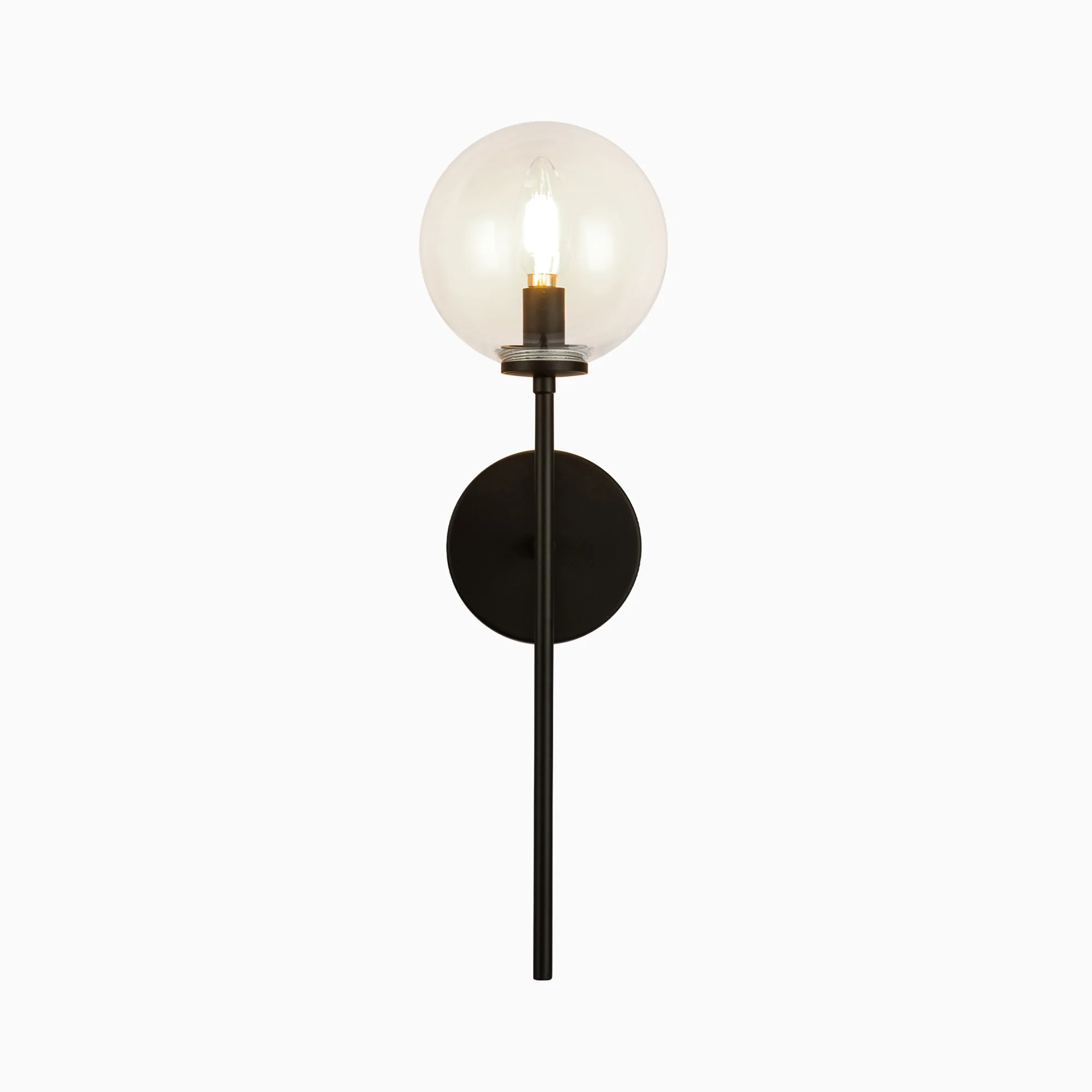 Hailey 20" 1 Light Wall/Vanity Light in Matte Black/Clear Glass - Image 4