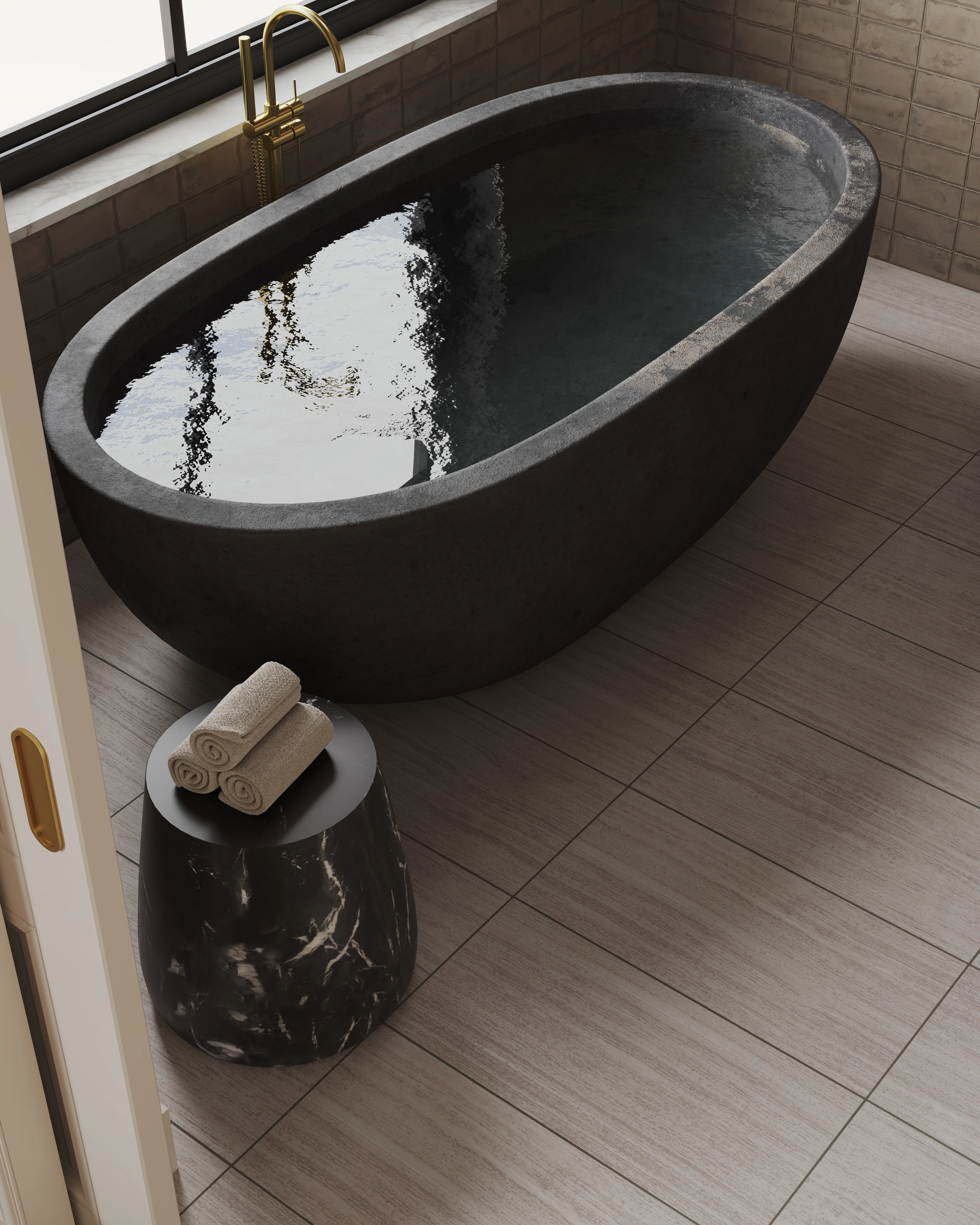 Hendrix 12 x 24 Matte Porcelain Tile in Taupe - Image 2