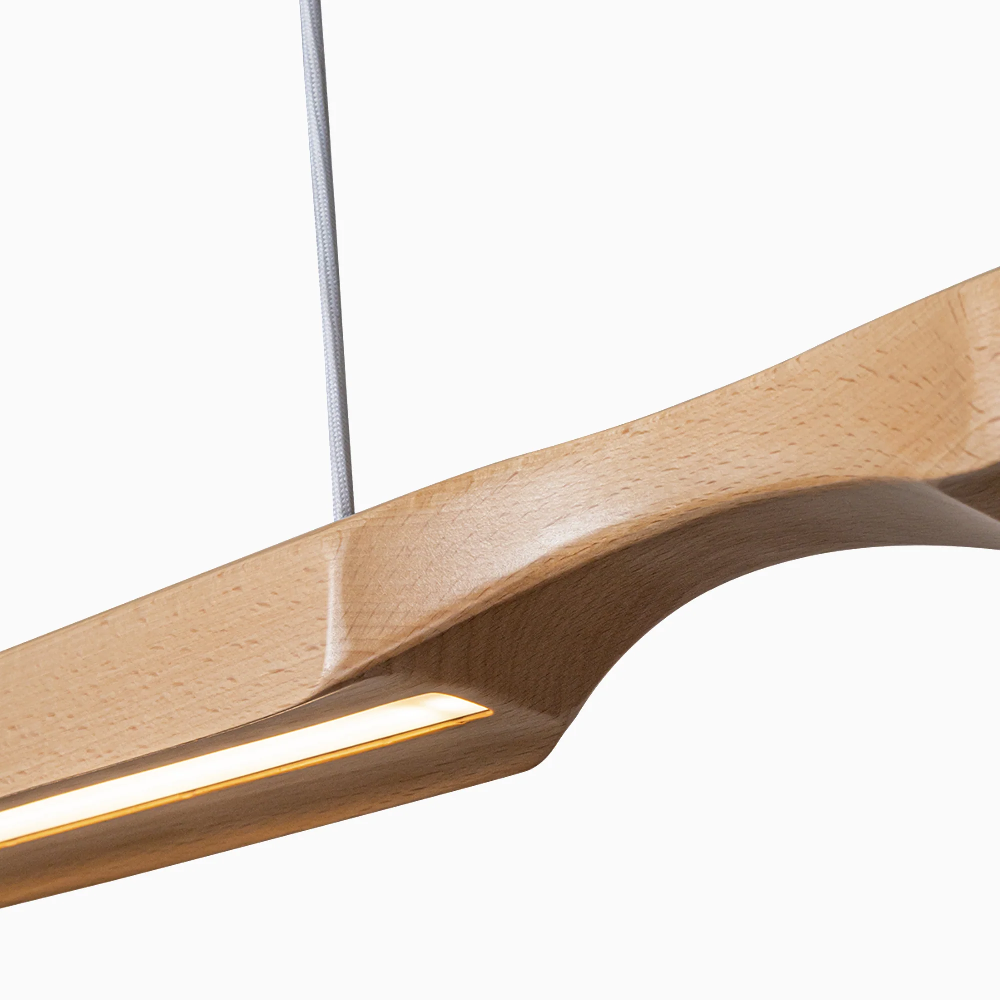 Hewett 42" LED Linear Pendant in Beech Wood, Universal Voltage - Image 5
