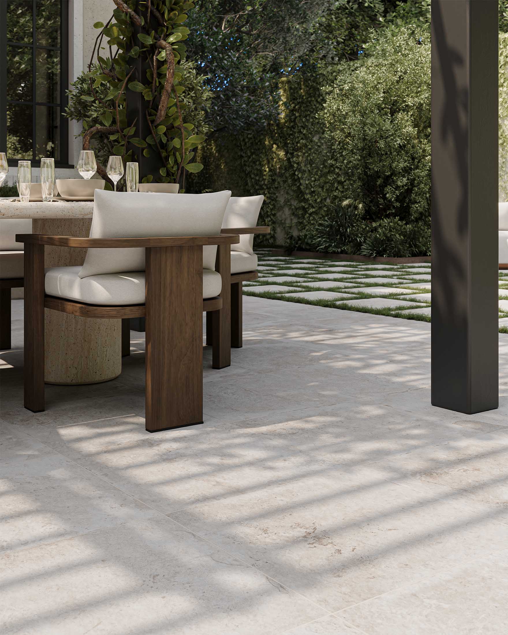 Hightide Outdoor Dining Armchair in Stained Aged Grey/Alessi Linen - Image 6