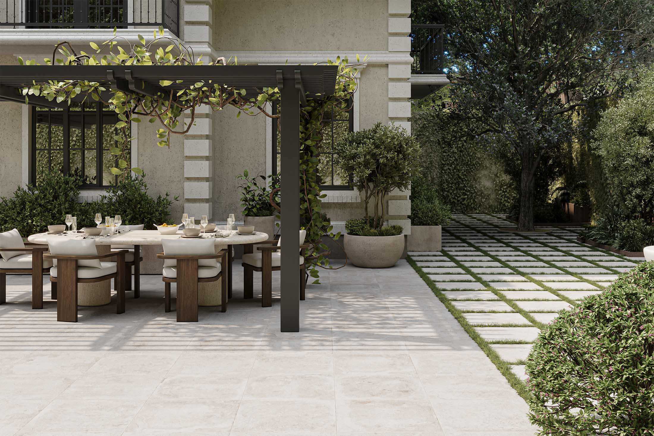 Hightide Outdoor Dining Armchair in Stained Aged Grey/Alessi Linen - Image 8