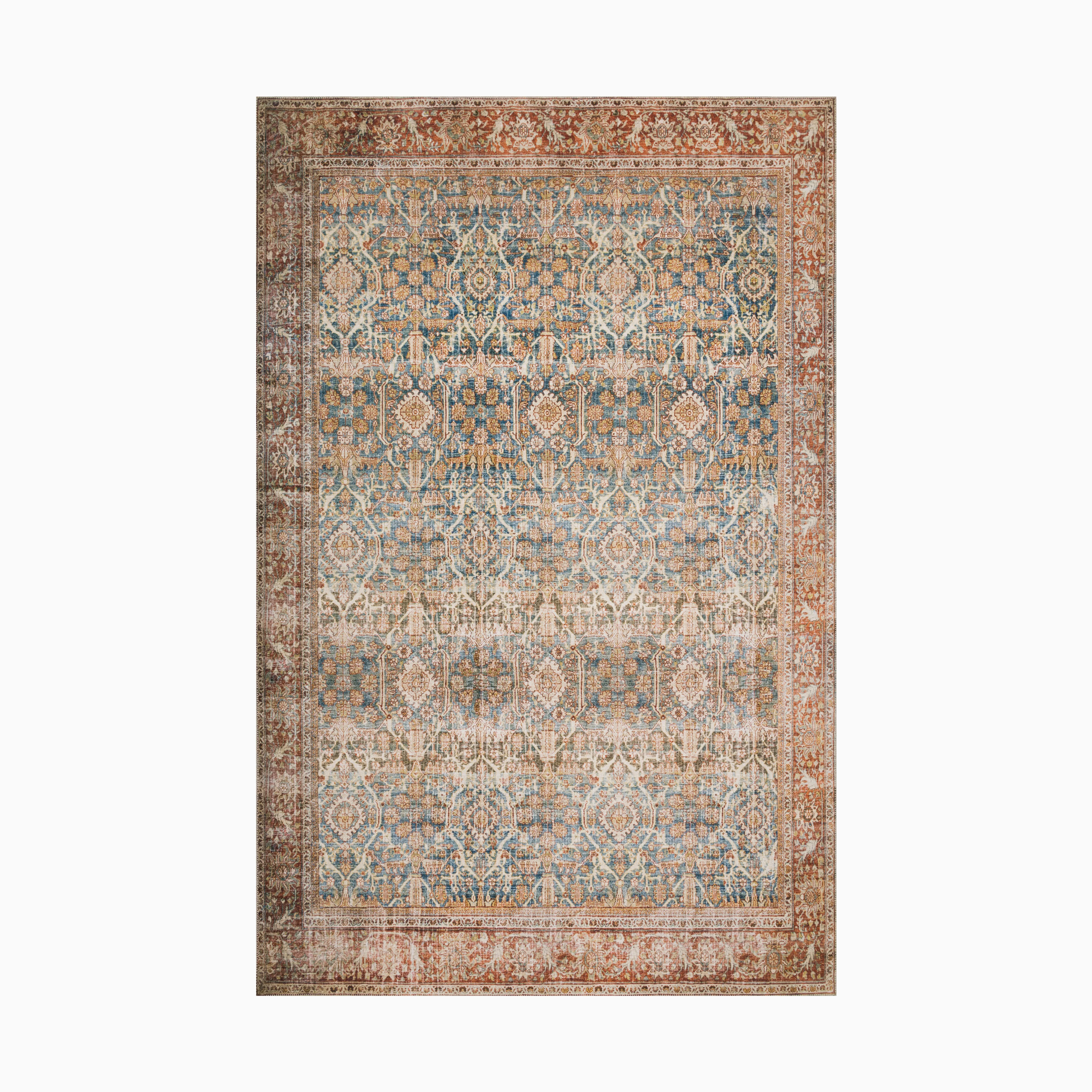 Hutchinson Rug in Lake / Terracota