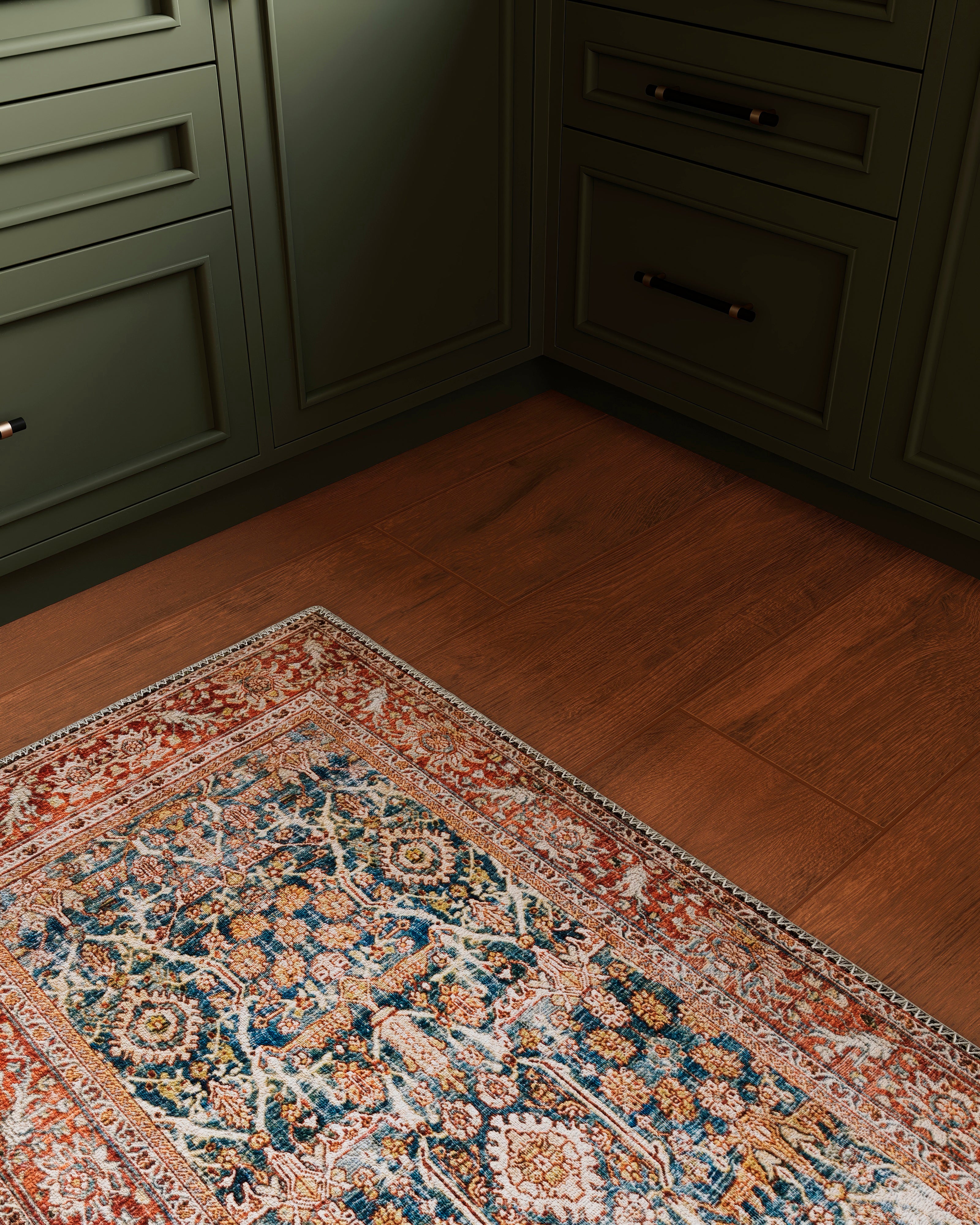 Hutchinson Rug in Lake / Terracota - Image 2