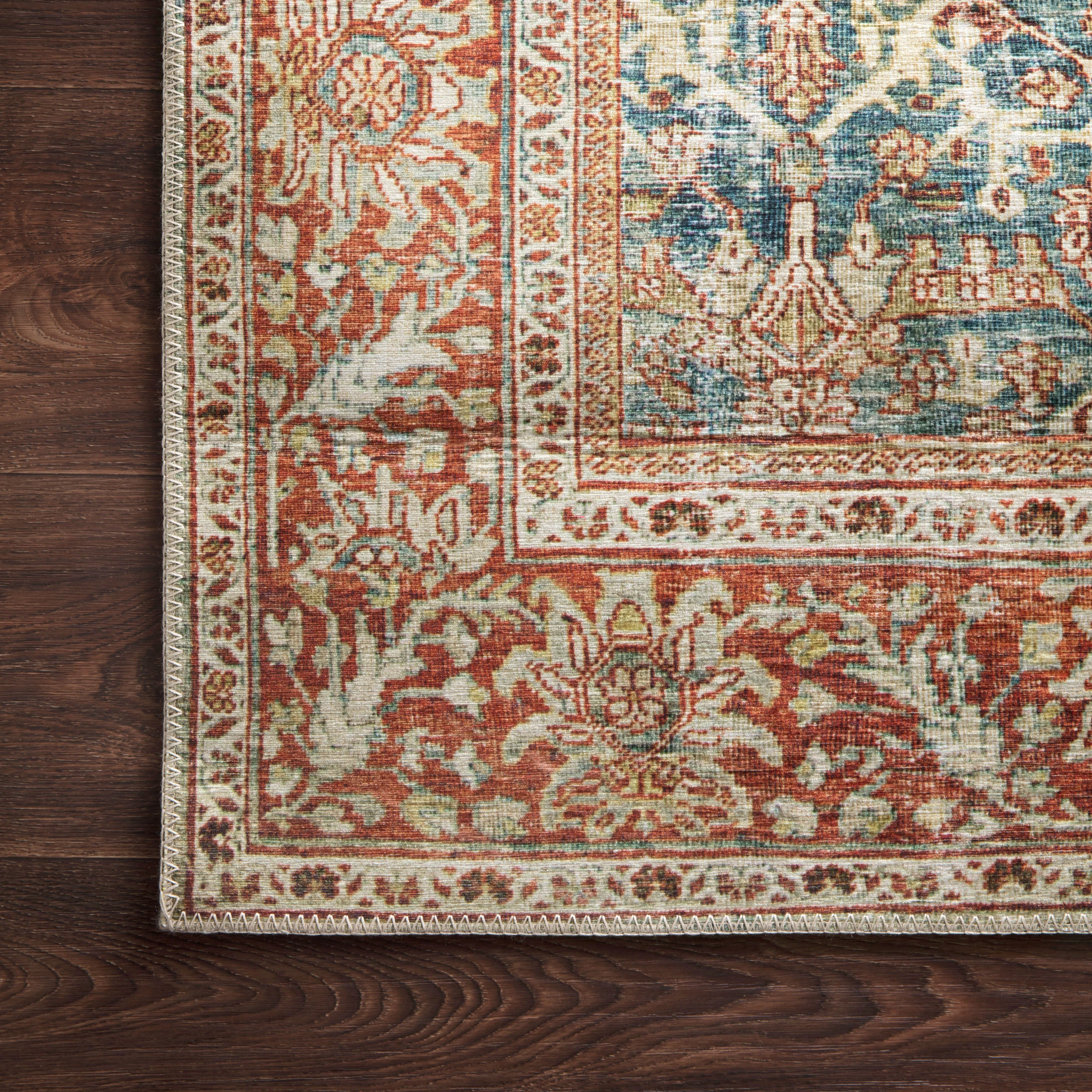 Hutchinson Rug in Lake / Terracota - Image 4