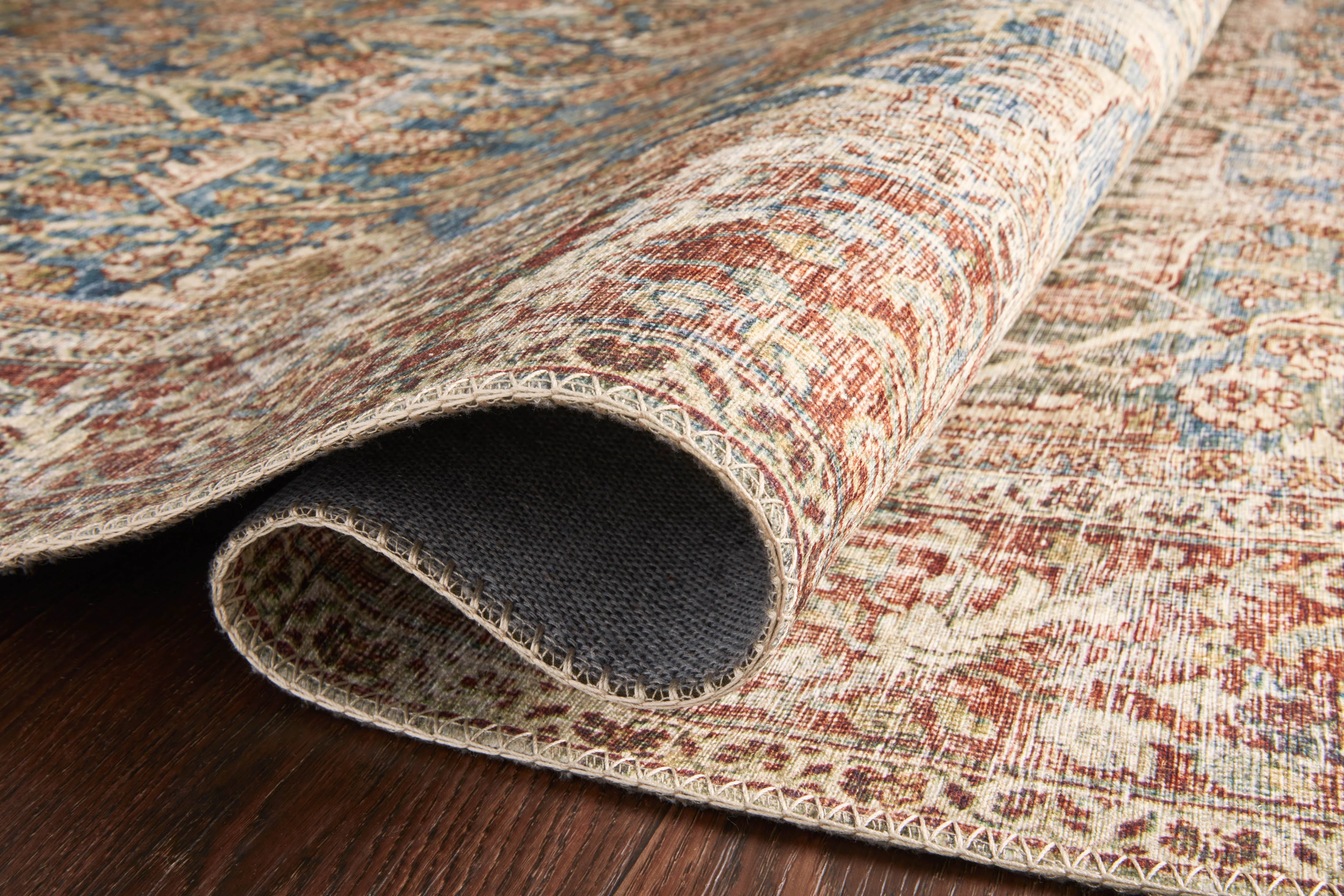Hutchinson Rug in Lake / Terracota - Image 6