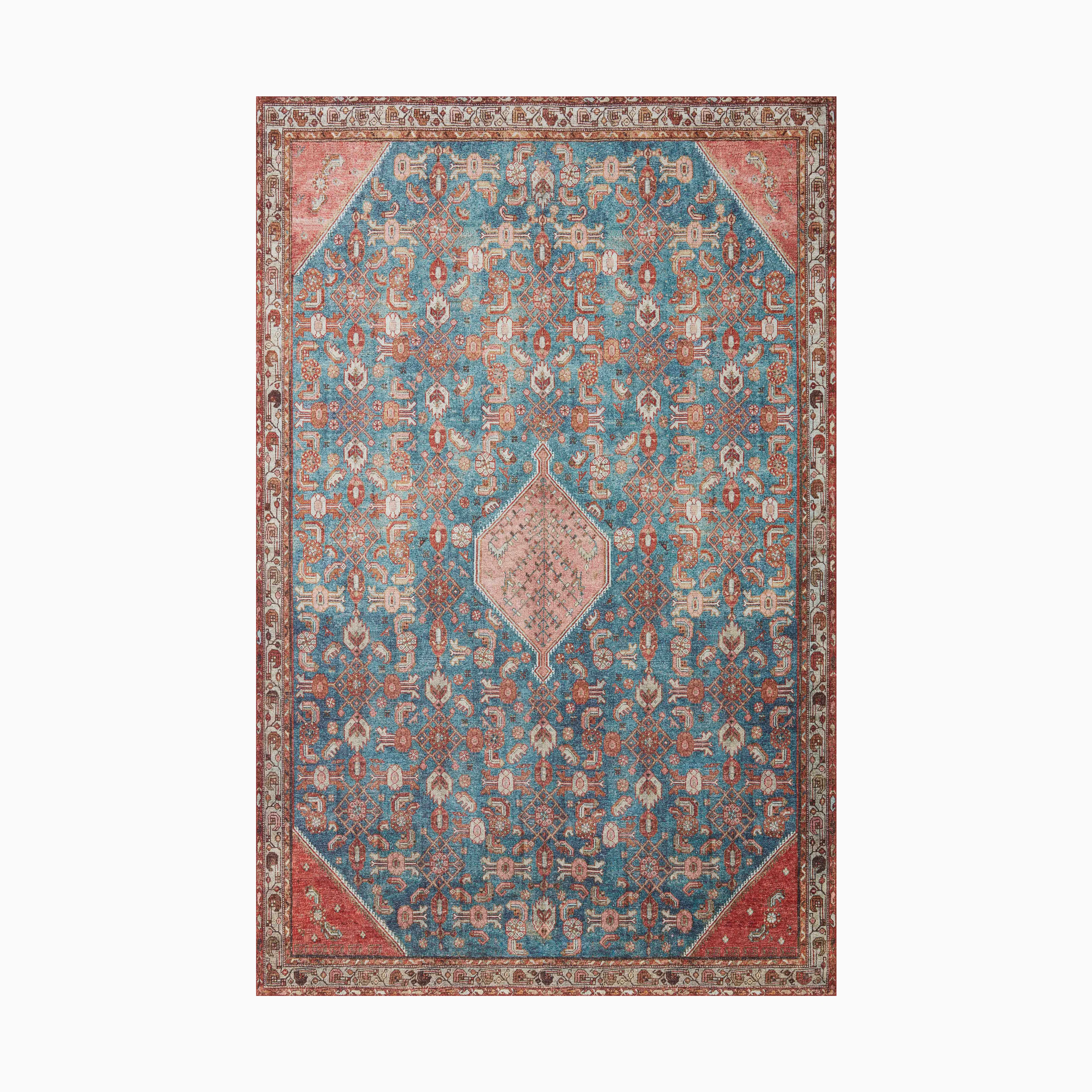Hutchinson Rug in Marine / Crimson