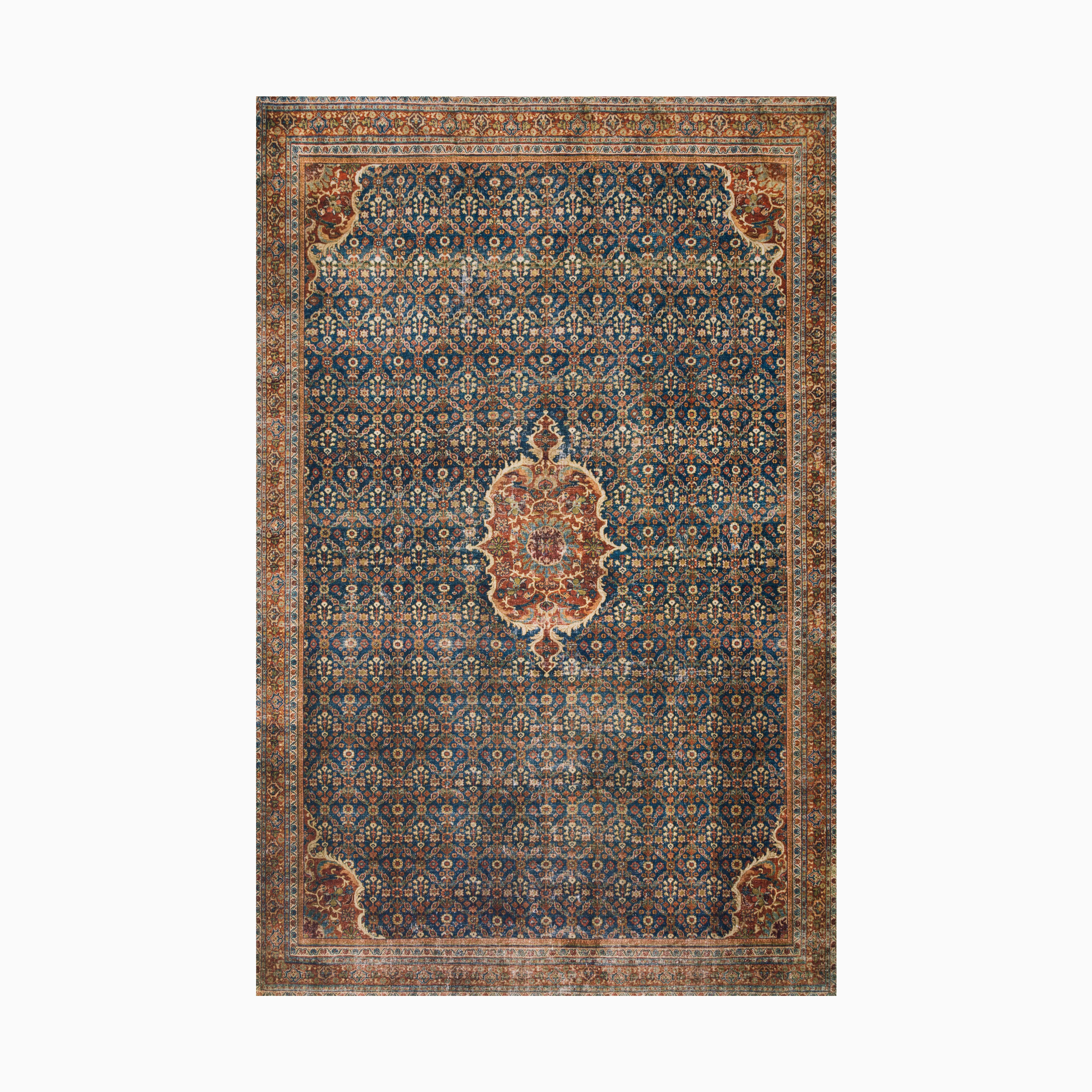 Hutchinson Rug in Navy / Rust