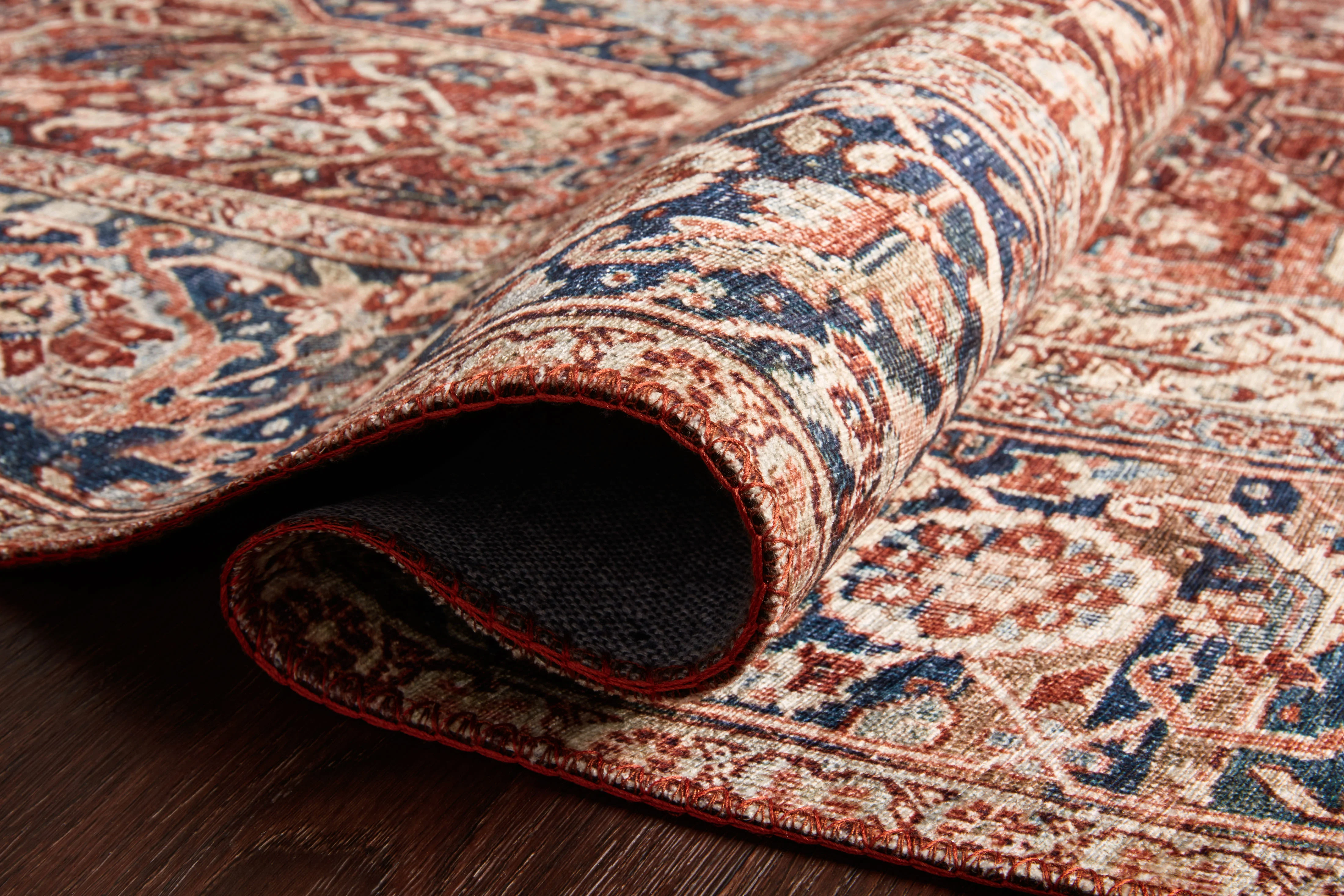 Hutchinson Rug in Terracotta / Denim - Image 5