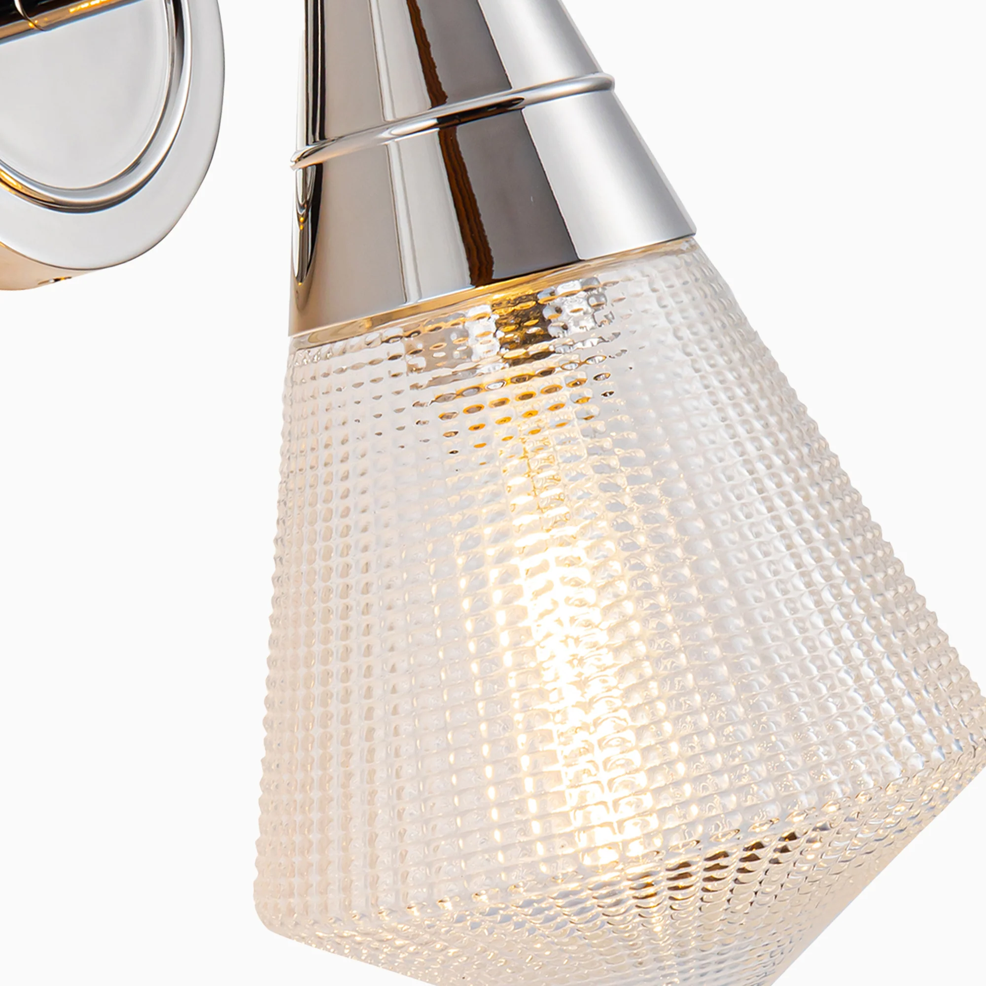 Irene 6" 1 Light Wall/Vanity Light in Polished Nickel/Prismatic Glass - Image 4