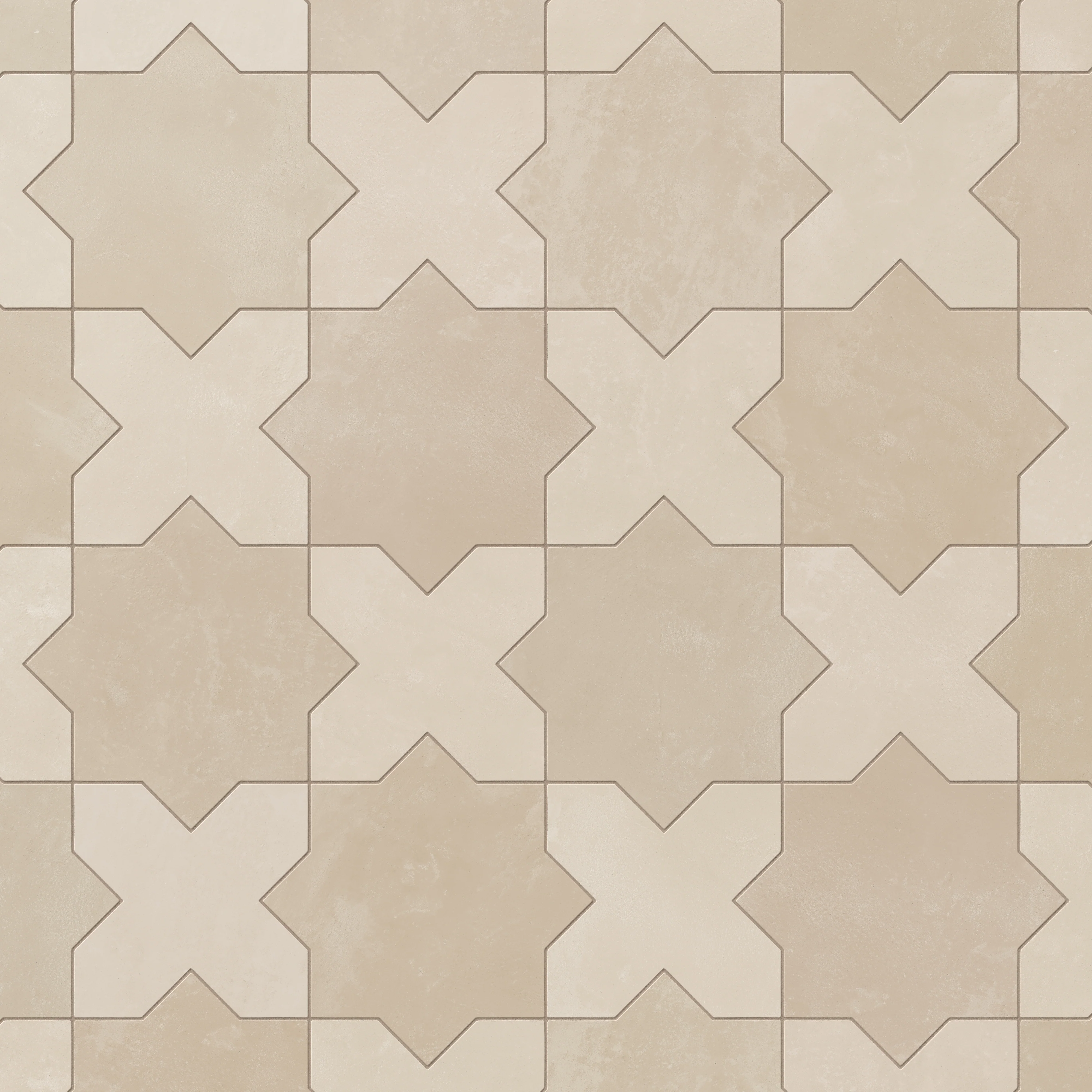 Isabel 11 x 11 Matte Porcelain Tile Star in Almond Mist and Cross in Frosted Linen - Image 5
