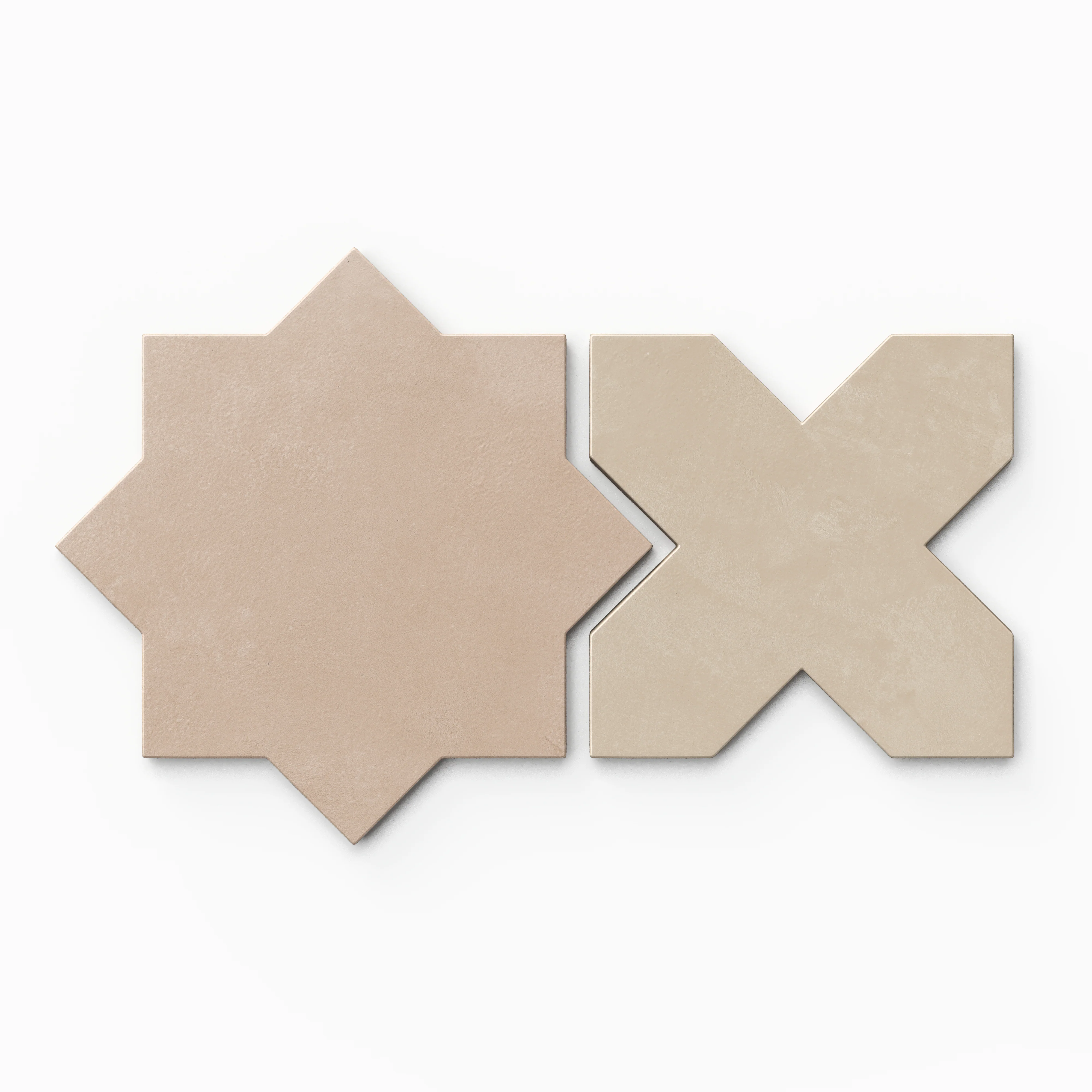 Isabel 11 x 11 Matte Porcelain Tile Star in Dusty Rose and Cross in Almond Mist - Image 2