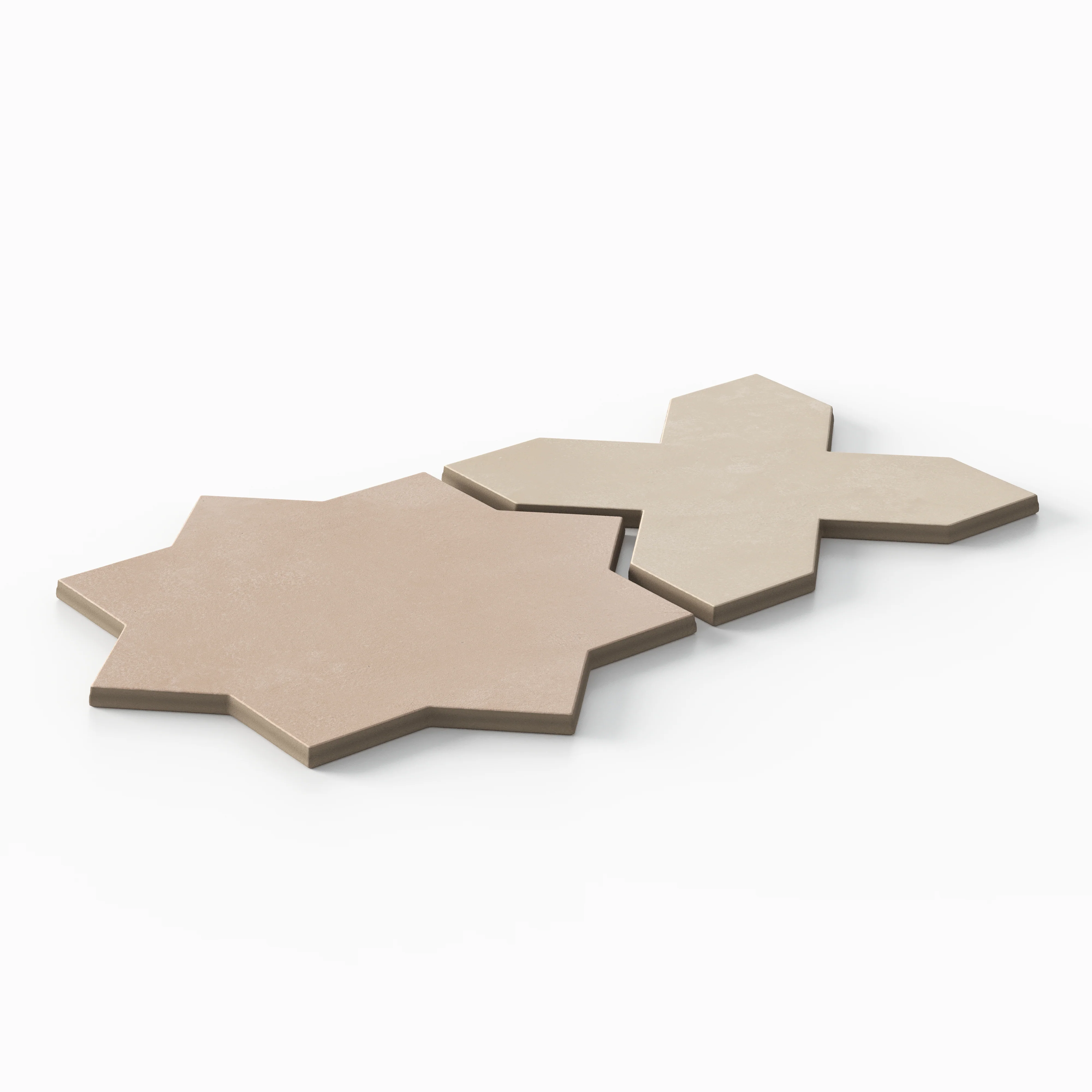 Isabel 11 x 11 Matte Porcelain Tile Star in Dusty Rose and Cross in Almond Mist - Image 3
