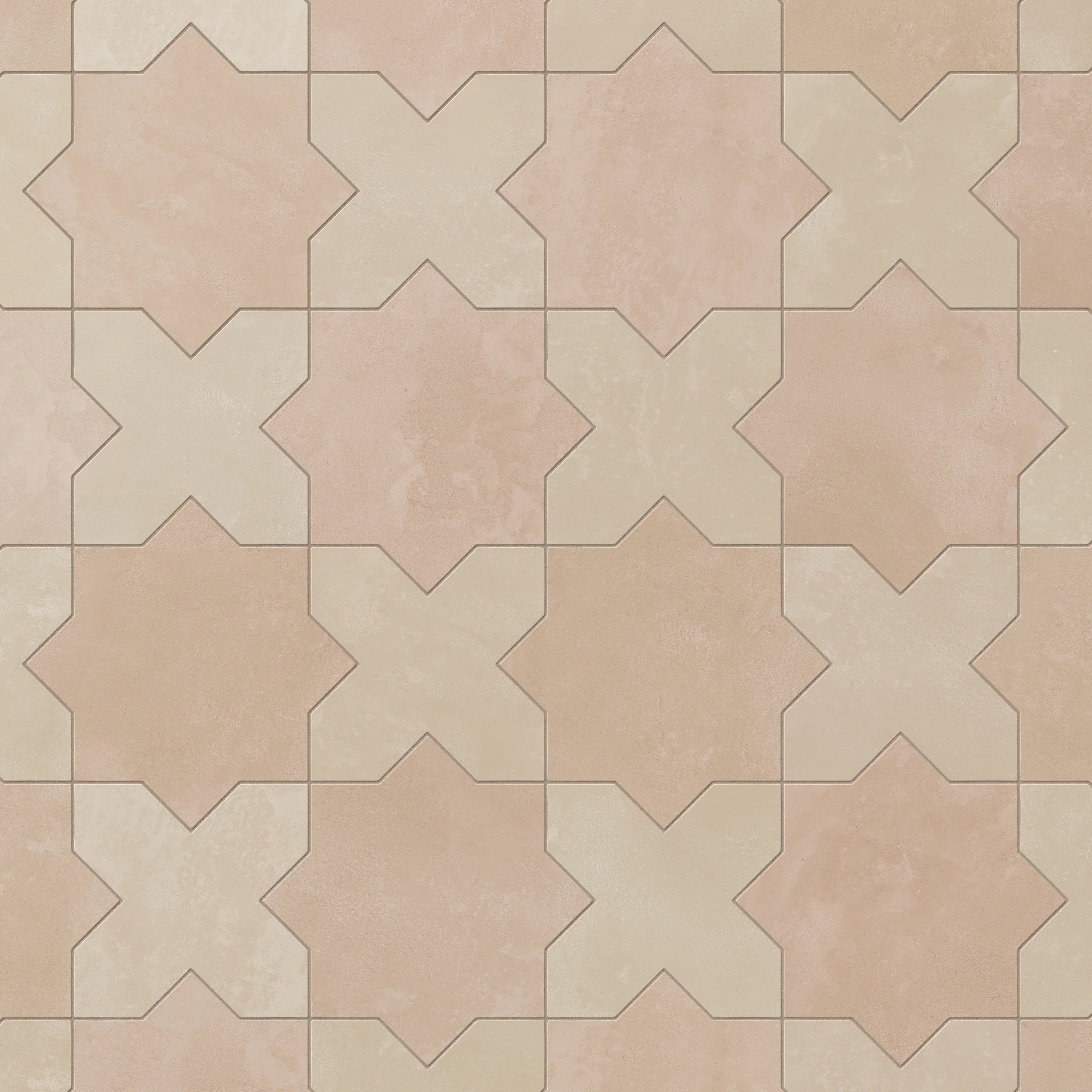 Isabel 11 x 11 Matte Porcelain Tile Star in Dusty Rose and Cross in Almond Mist - Image 4