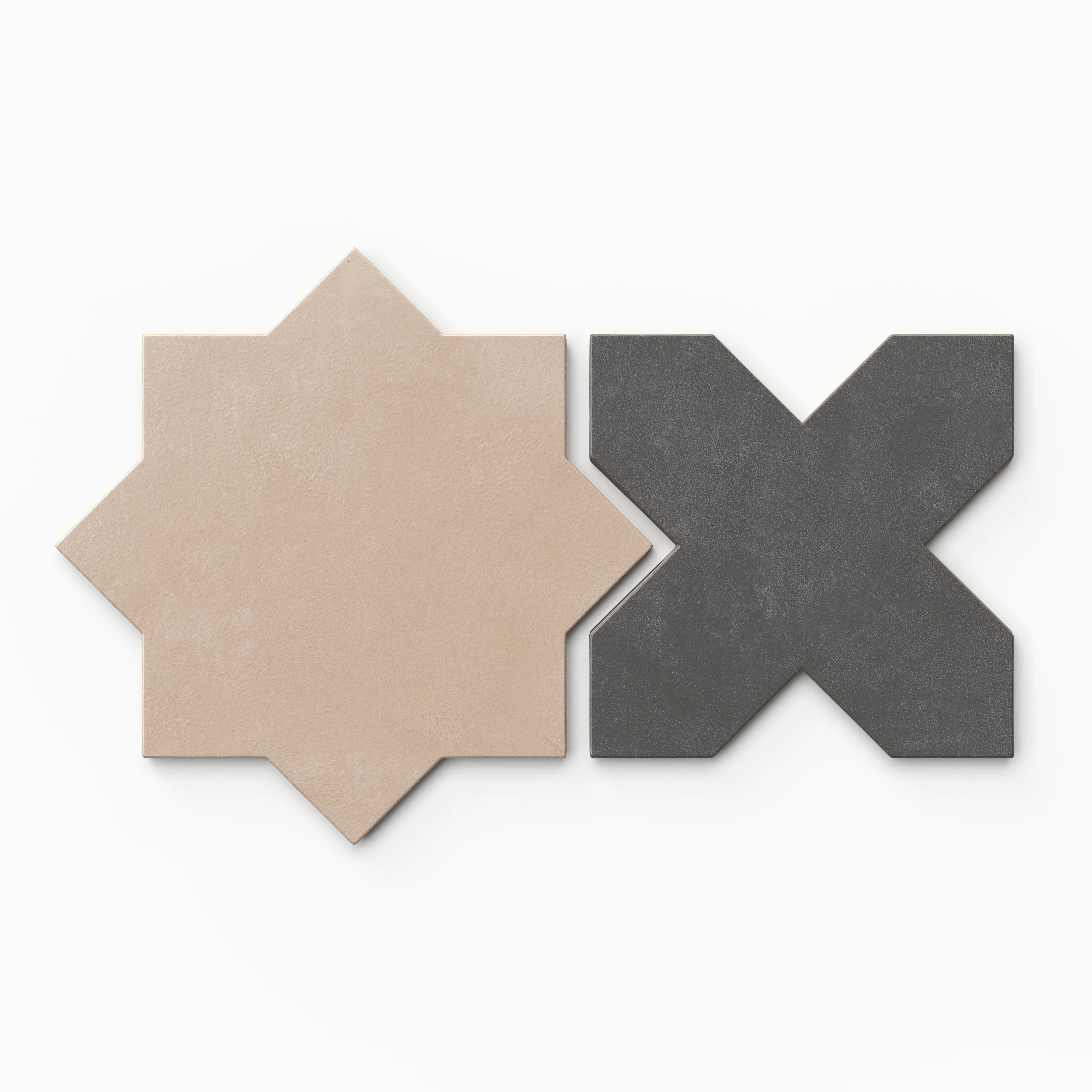 Isabel 11 x 11 Matte Porcelain Tile Star in Dusty Rose and Cross in Midnight Slate - Image 2