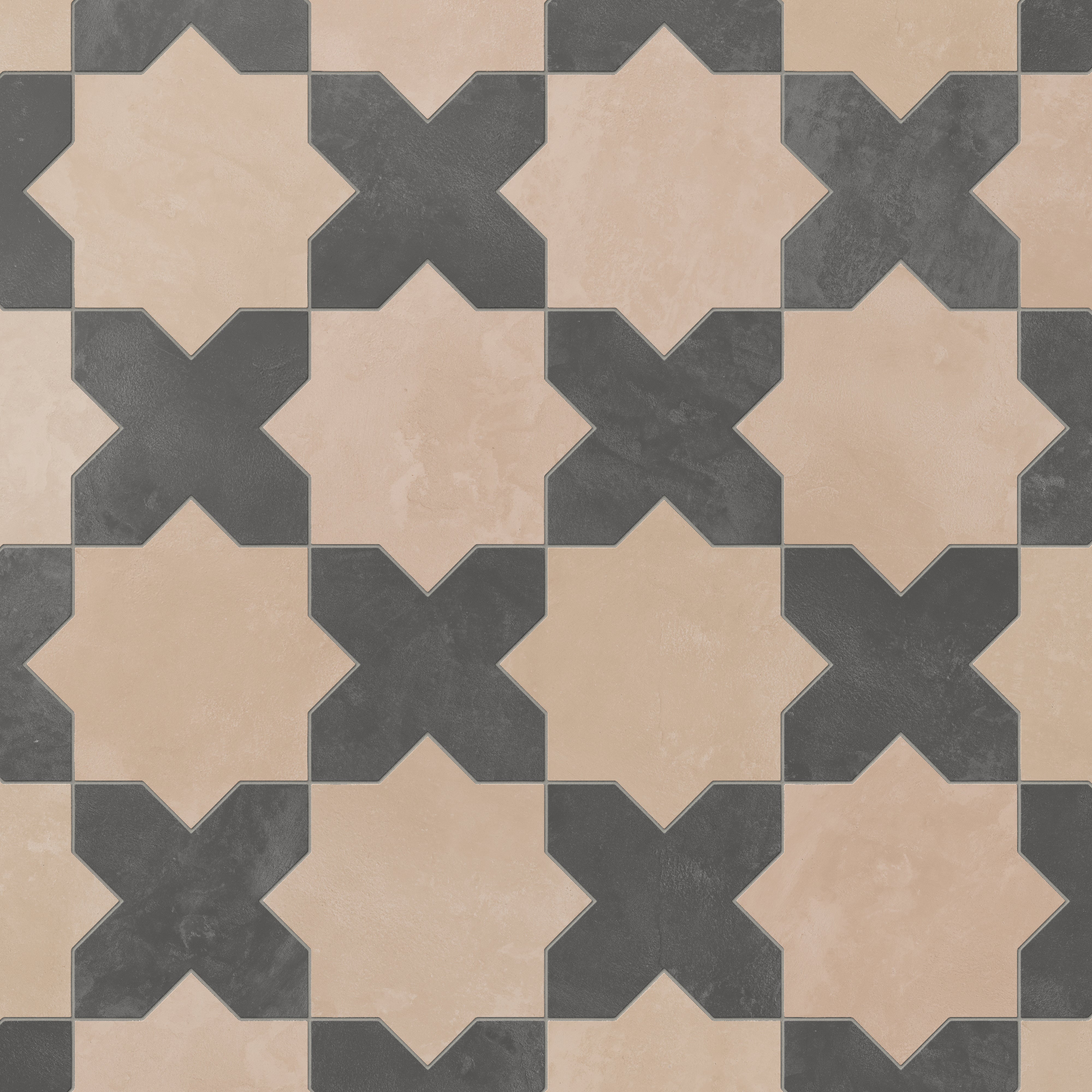 Isabel 11 x 11 Matte Porcelain Tile Star in Dusty Rose and Cross in Midnight Slate - Image 4