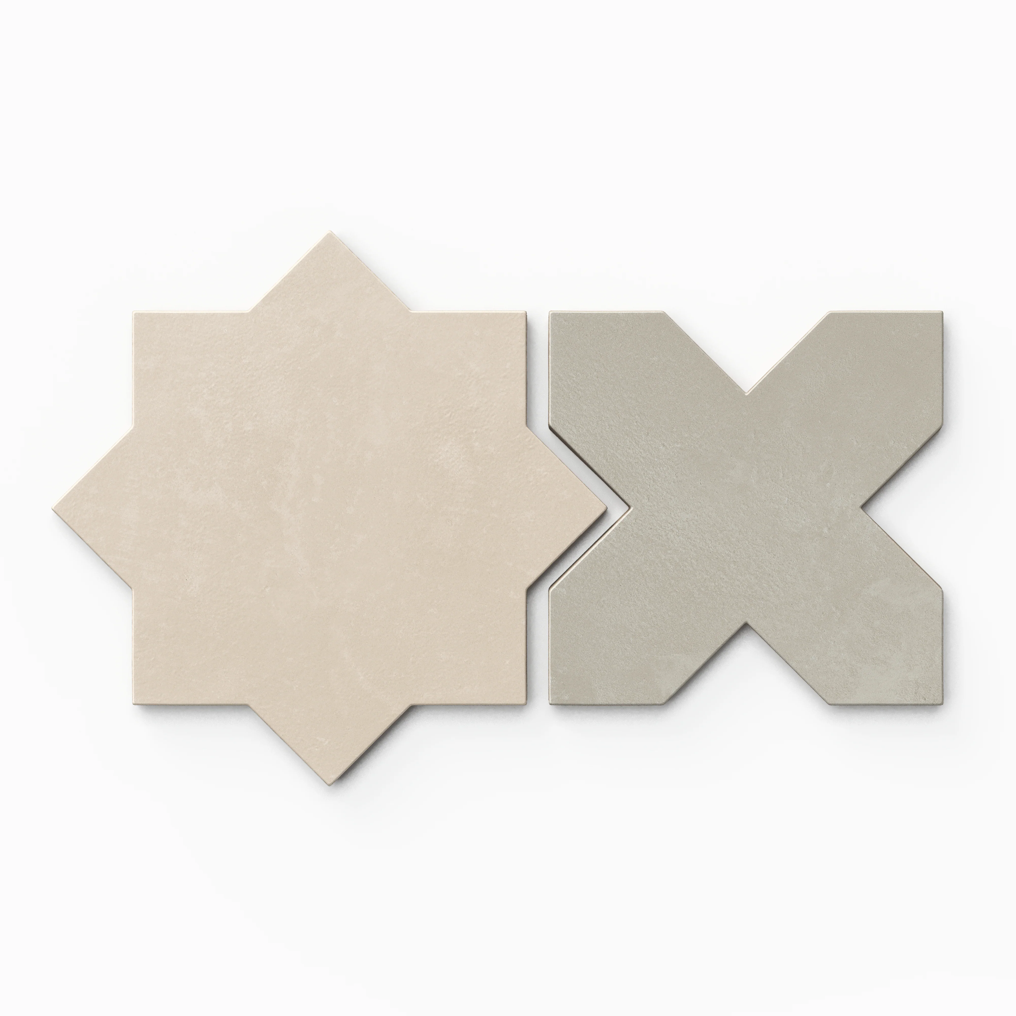 Isabel 11 x 11 Matte Porcelain Tile Star in Frosted Linen and Cross in Silverstone - Image 2