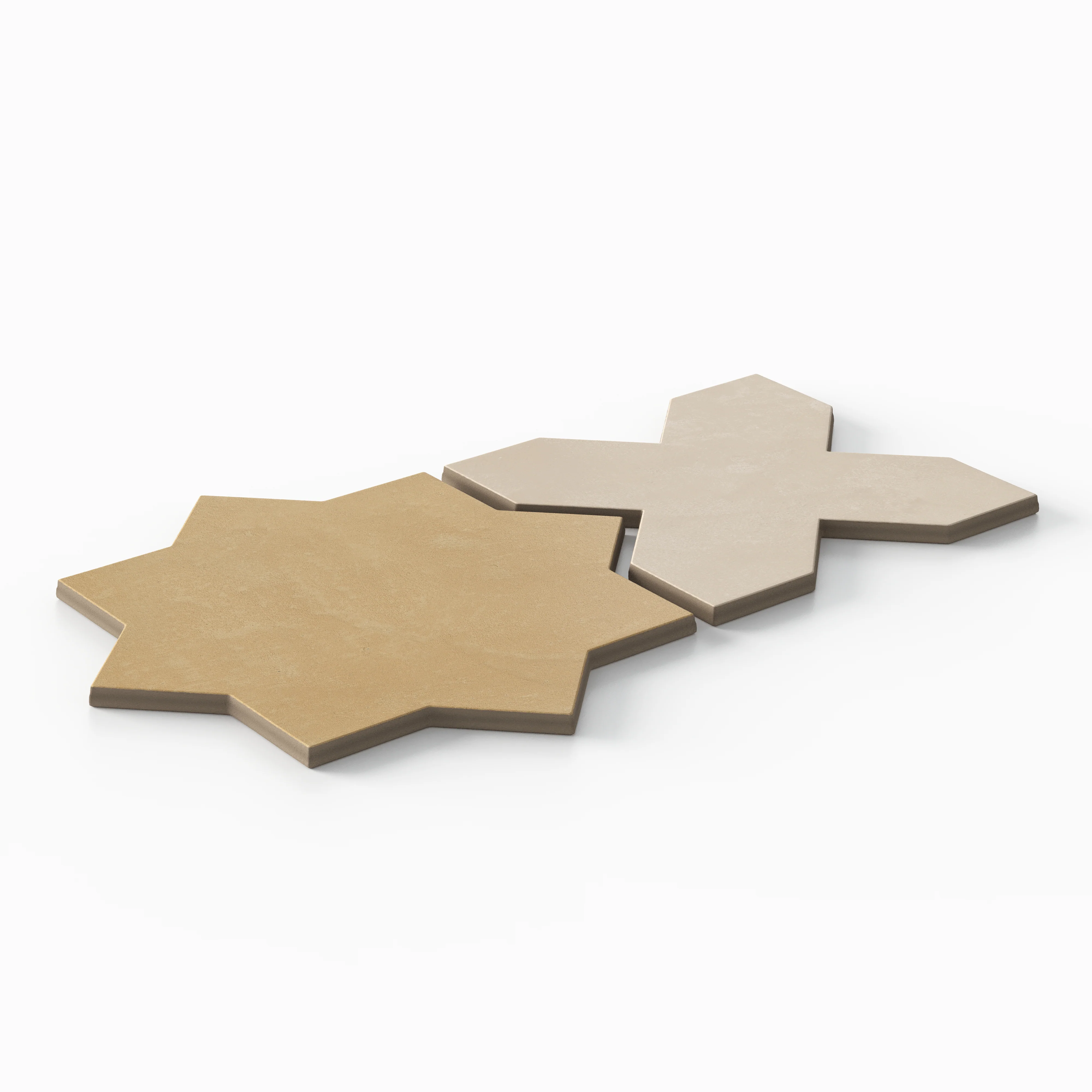 Isabel 11 x 11 Matte Porcelain Tile Star in Golden Sky and Cross in Almond Mist - Image 3