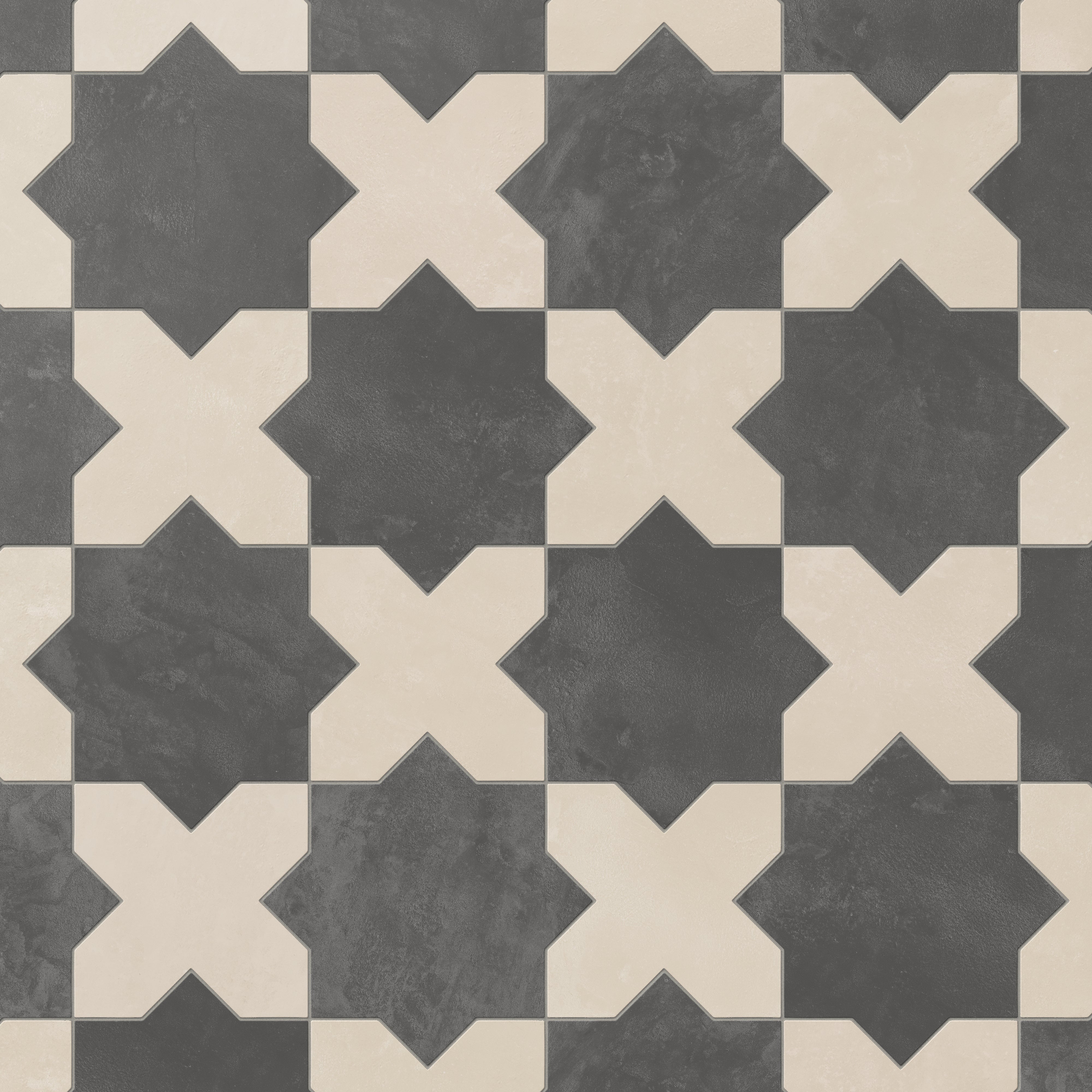 Isabel 11 x 11 Matte Porcelain Tile Star in Midnight Slate and Cross in Frosted Linen - Image 4