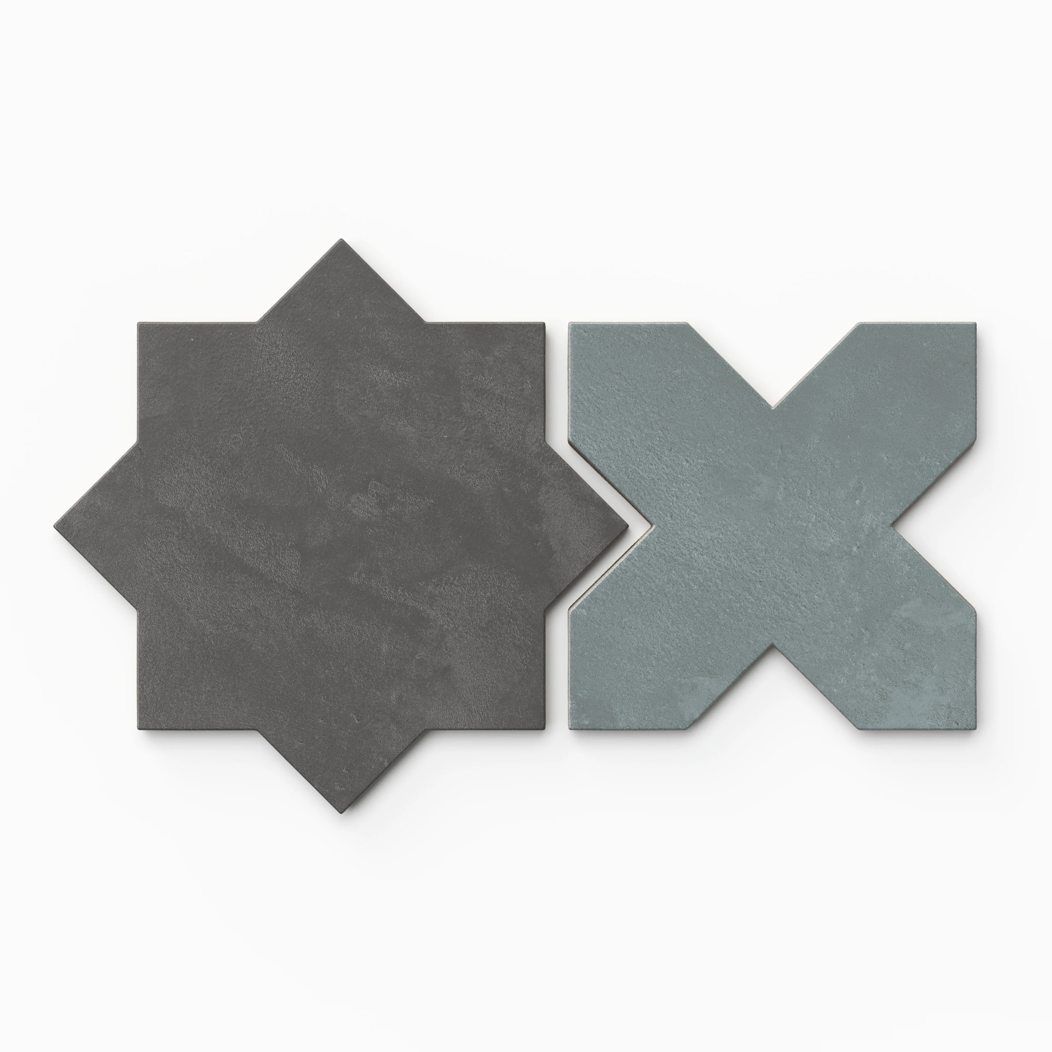 Isabel 11 x 11 Matte Porcelain Tile Star in Midnight Slate and Cross in Saltwater - Image 2
