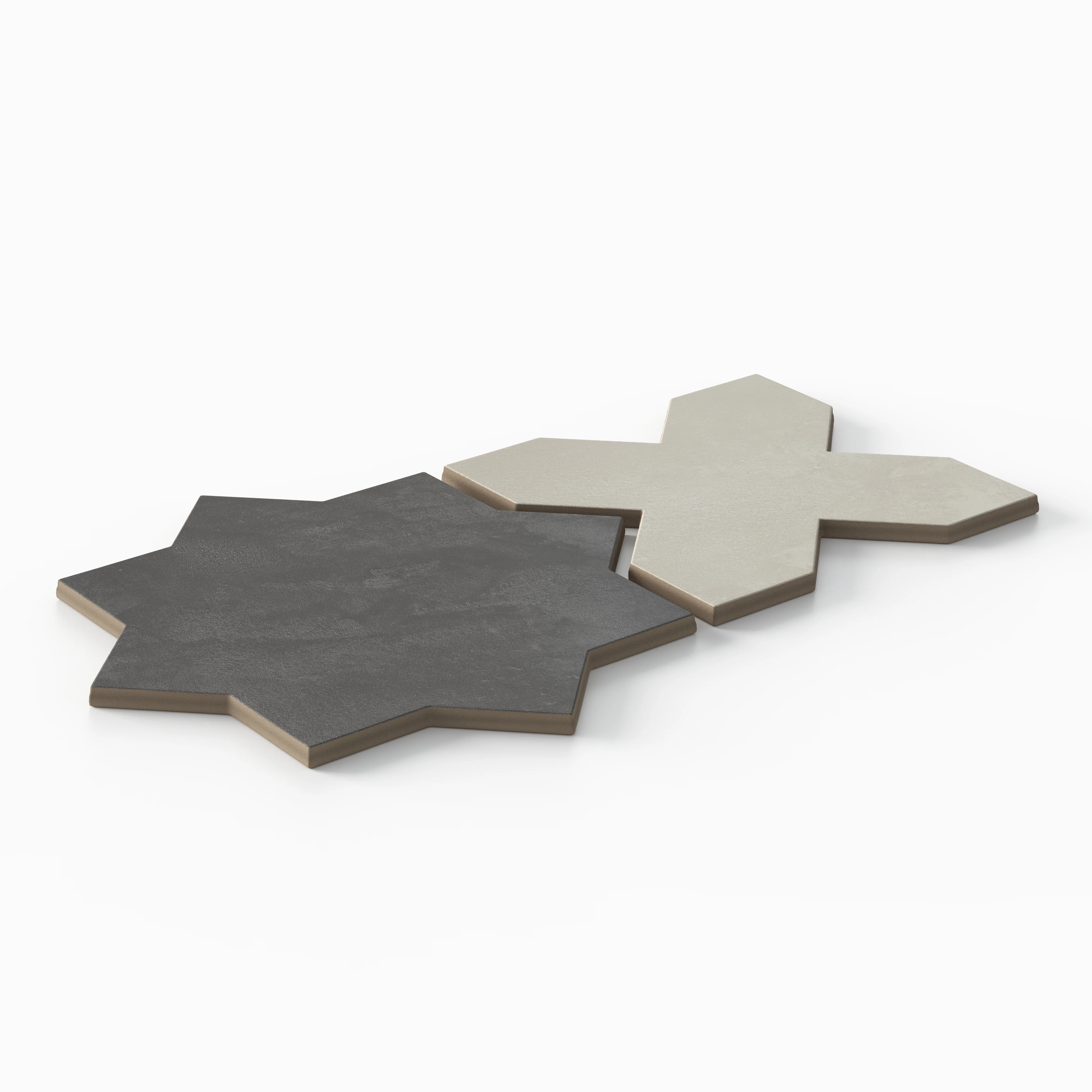 Isabel 11 x 11 Matte Porcelain Tile Star in Midnight Slate and Cross in Silverstone - Image 4