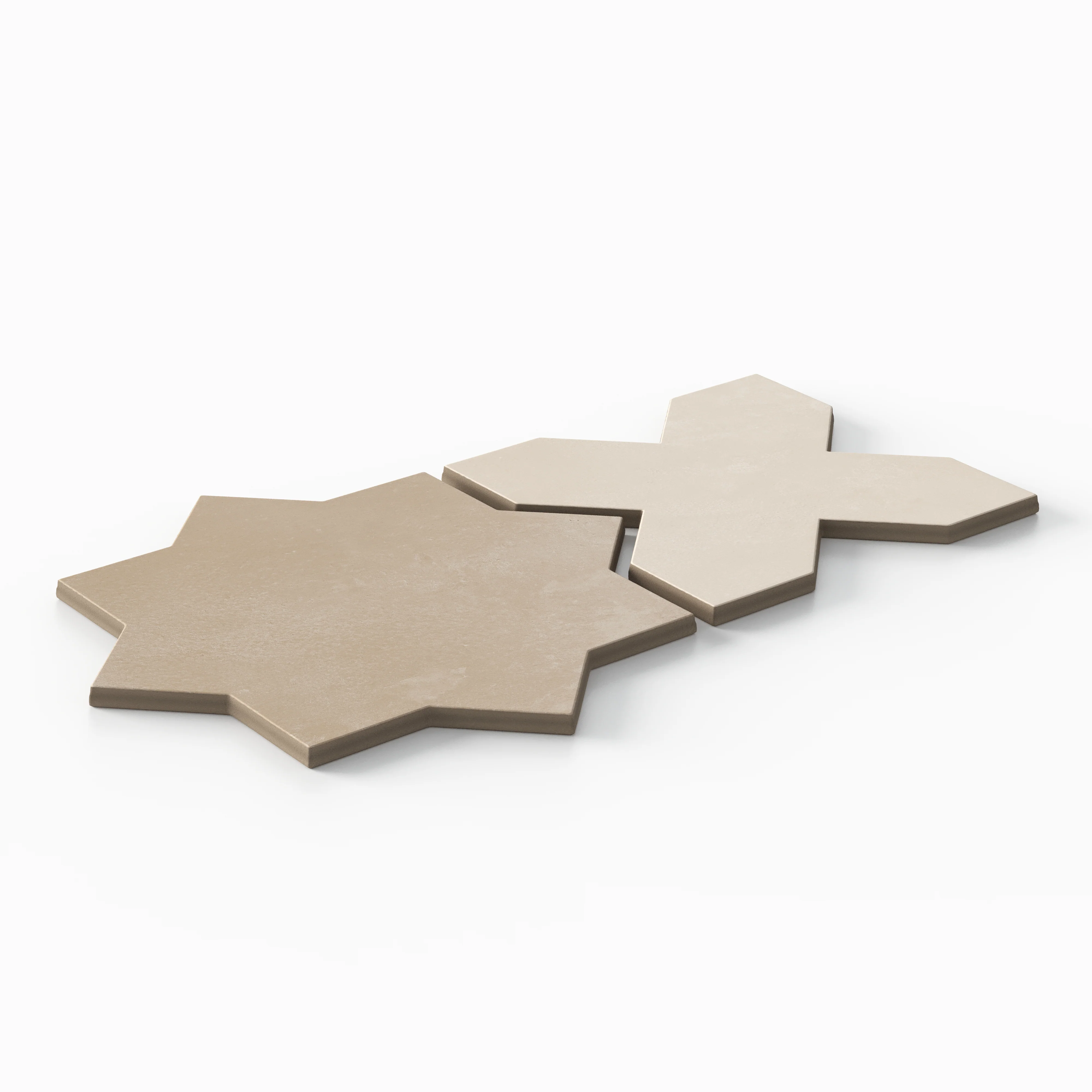 Isabel 11 x 11 Matte Porcelain Tile Star in Sahara Sand and Cross in Frosted Linen - Image 3