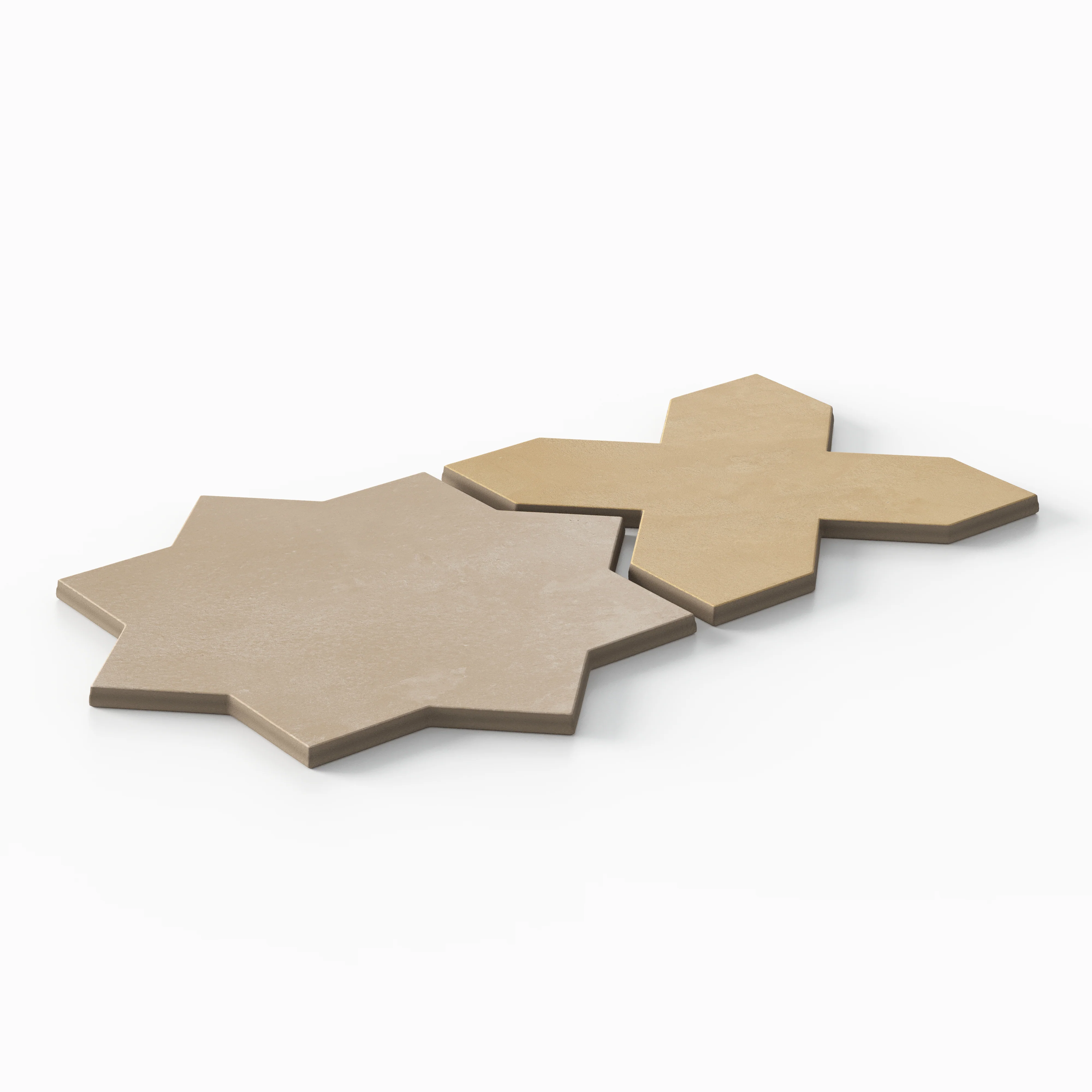 Isabel 11 x 11 Matte Porcelain Tile Star in Sahara Sand and Cross in Golden Sky - Image 3