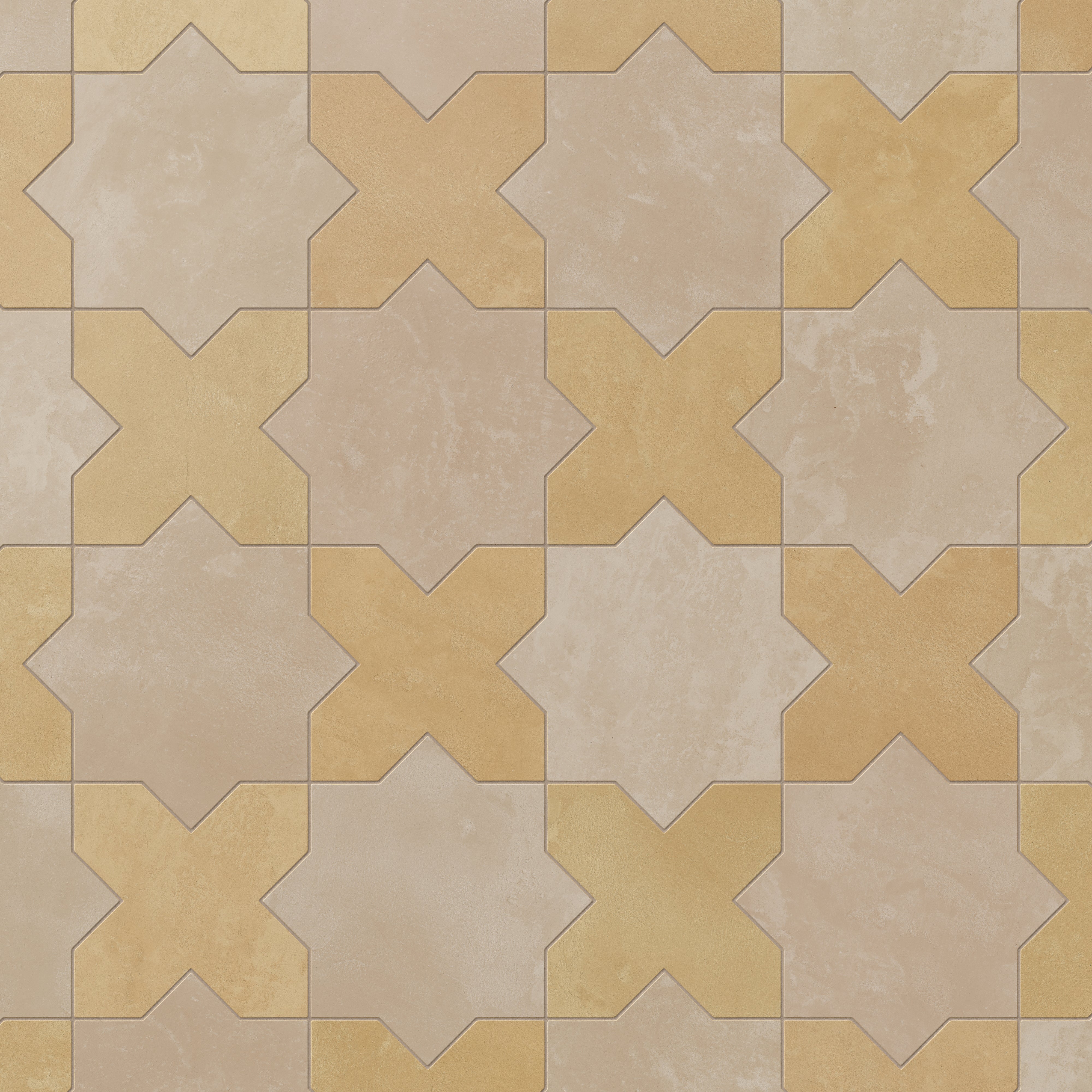 Isabel 11 x 11 Matte Porcelain Tile Star in Sahara Sand and Cross in Golden Sky - Image 4
