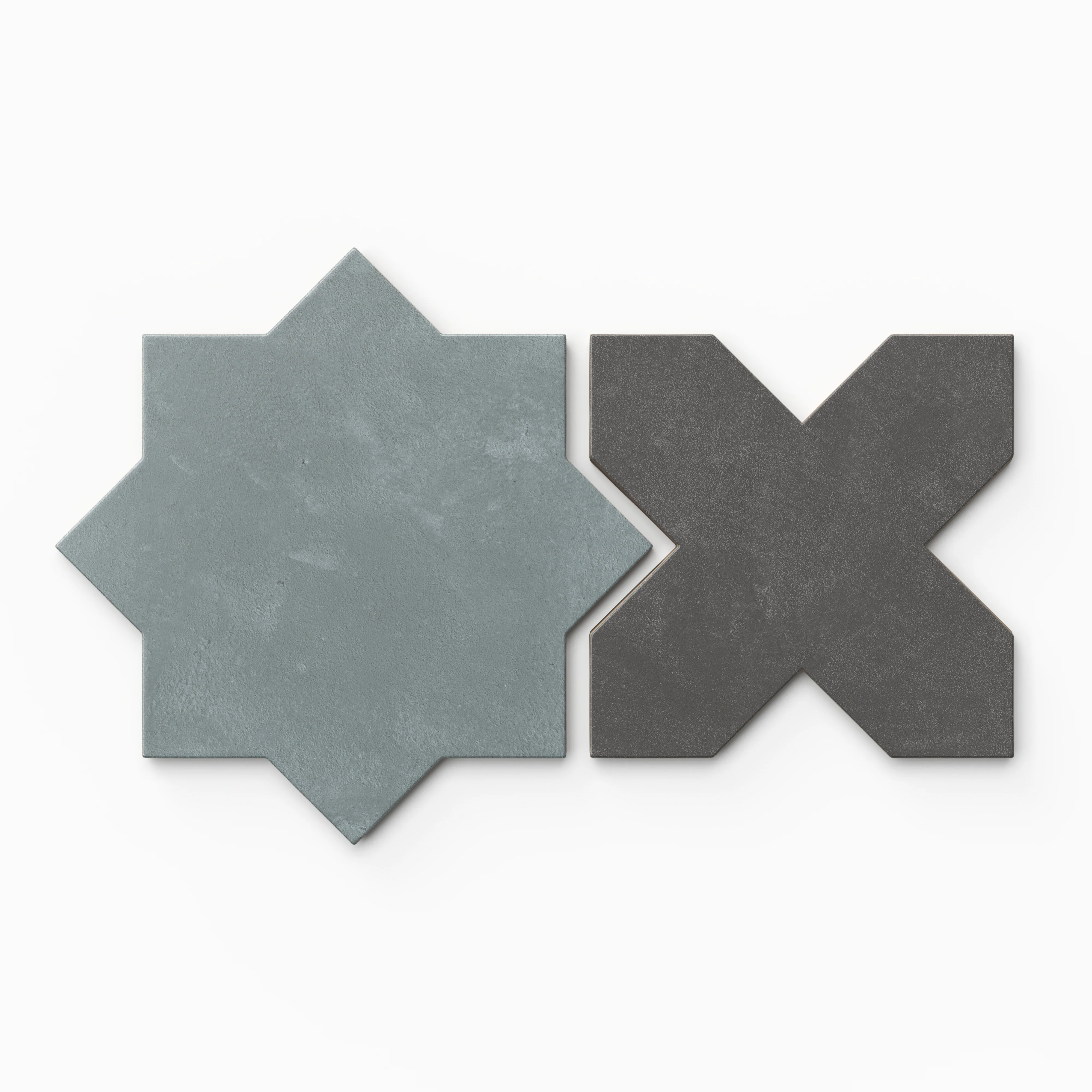 Isabel 11 x 11 Matte Porcelain Tile Star in Saltwater and Cross in Midnight Slate - Image 2