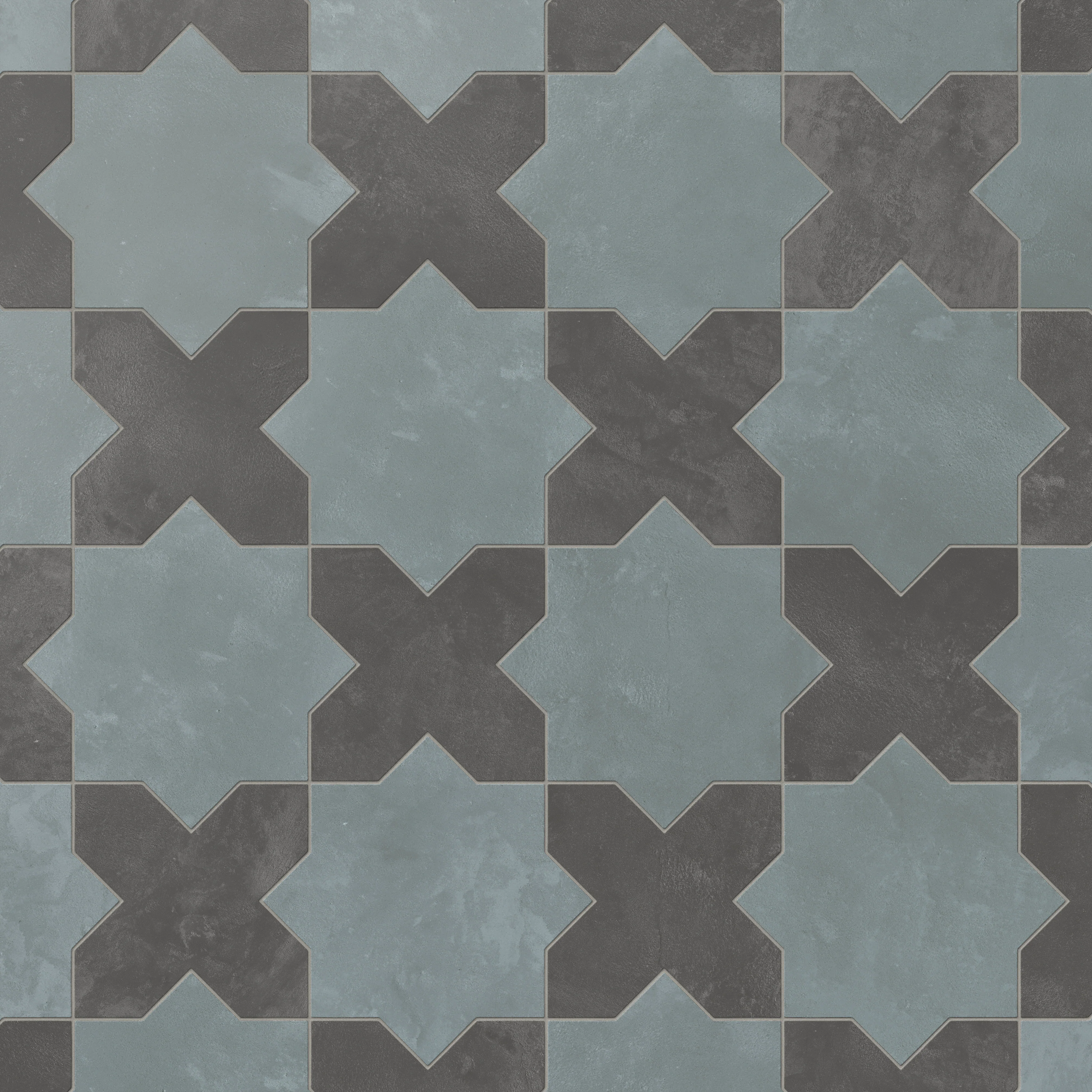 Isabel 11 x 11 Matte Porcelain Tile Star in Saltwater and Cross in Midnight Slate - Image 4