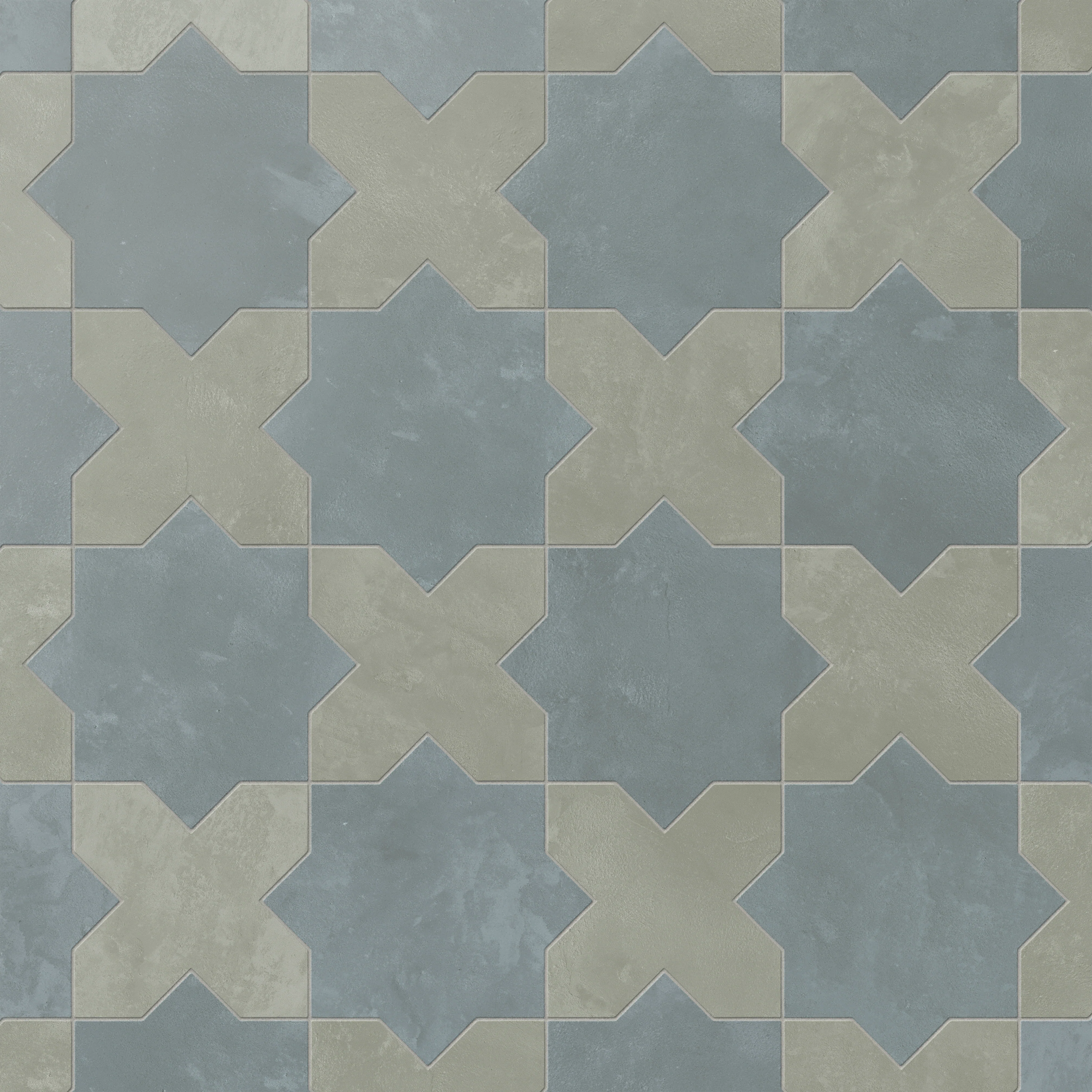 Isabel 11 x 11 Matte Porcelain Tile Star in Saltwater and Cross in Soft Sage - Image 4