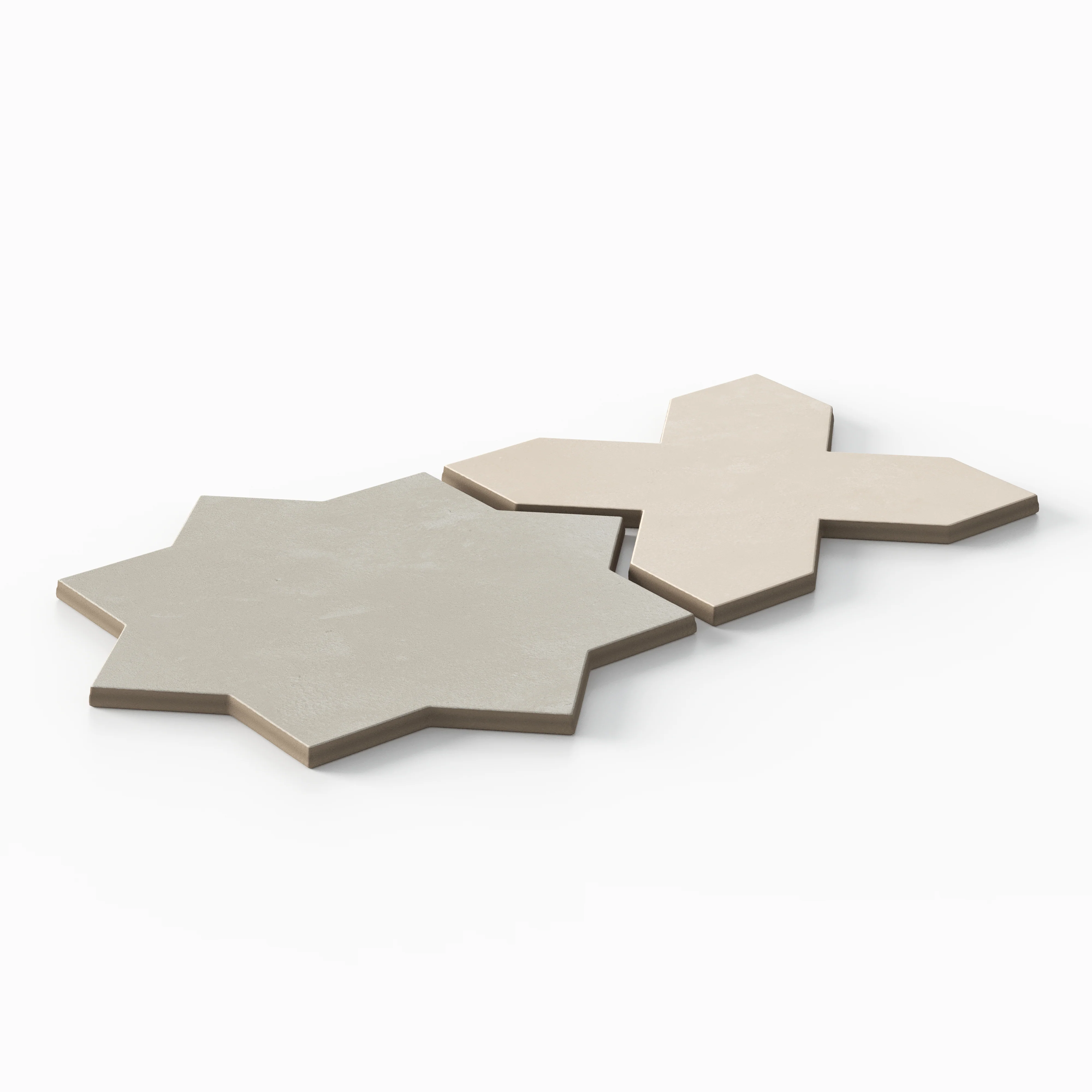 Isabel 11 x 11 Matte Porcelain Tile Star in Silverstone and Cross in Frosted Linen - Image 4