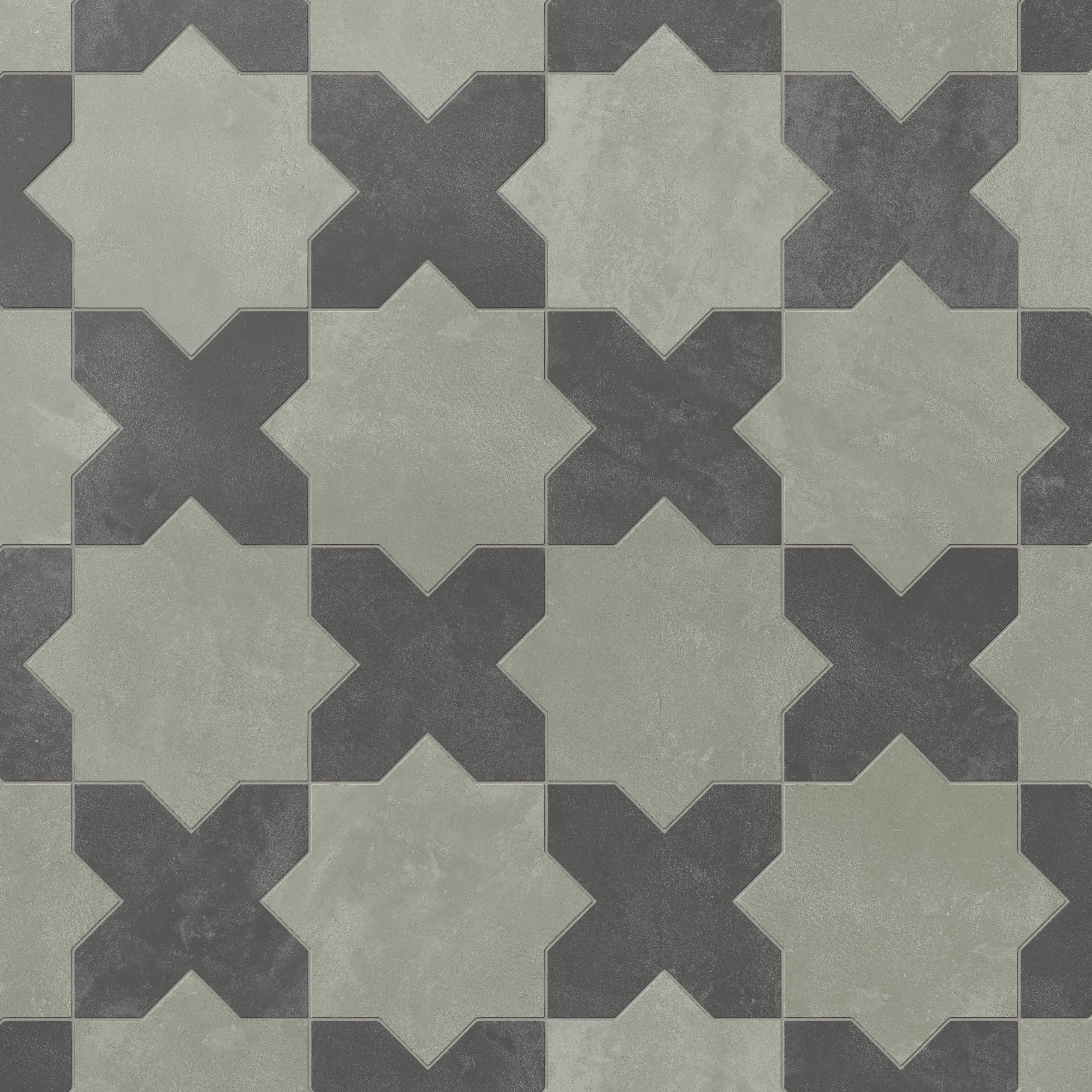 Isabel 11 x 11 Matte Porcelain Tile Star in Soft Sage and Cross in Midnight Slate - Image 4